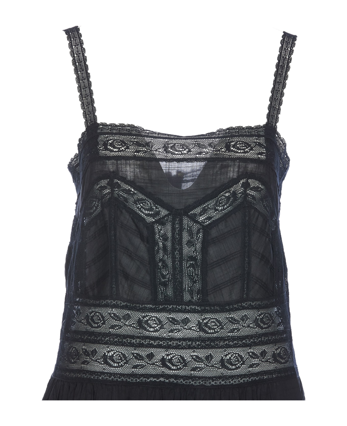 Zimmermann Halliday Lace Trim Short Dress - Black