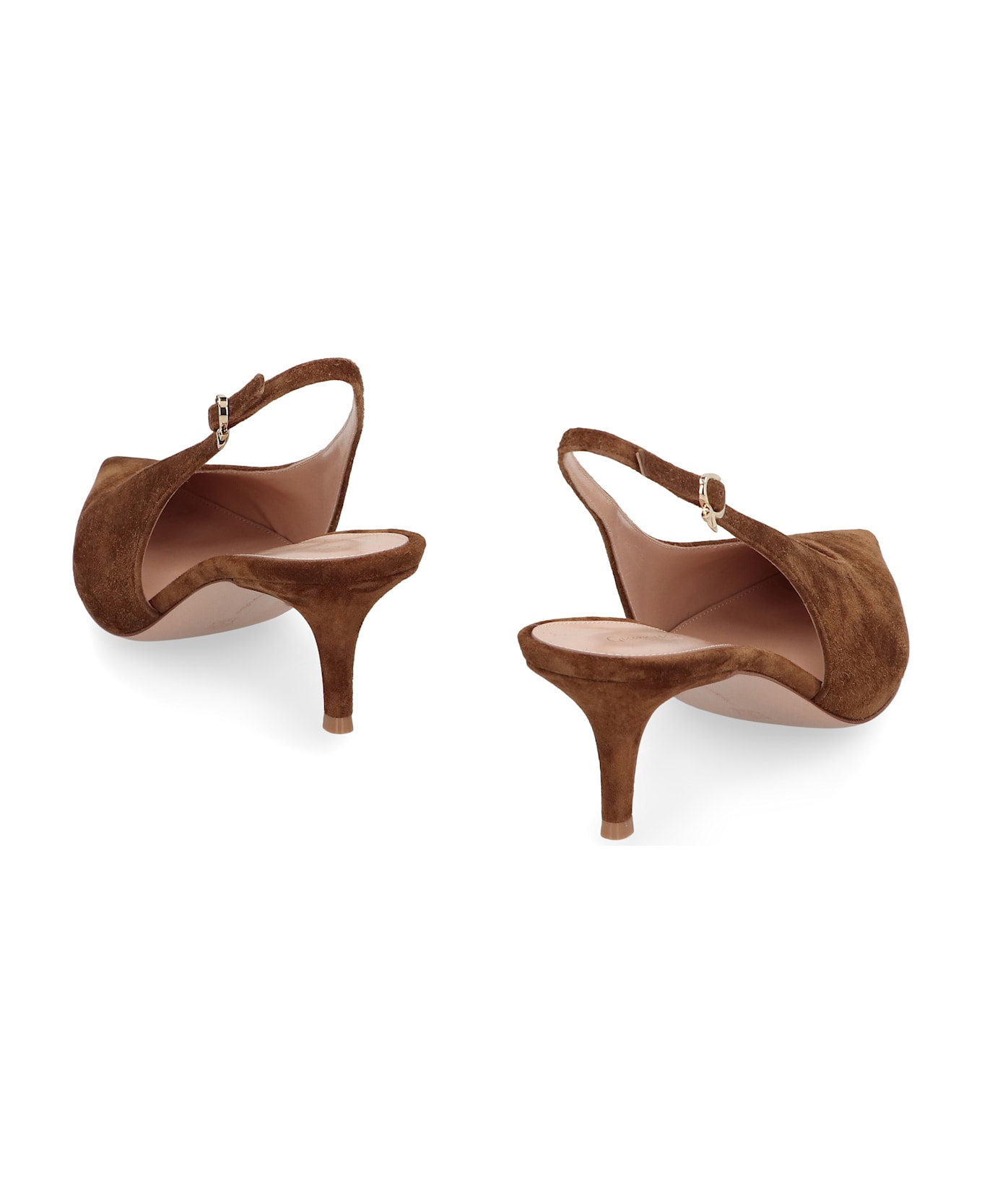Gianvito Rossi Robbie Suede Slingback Pumps - brown