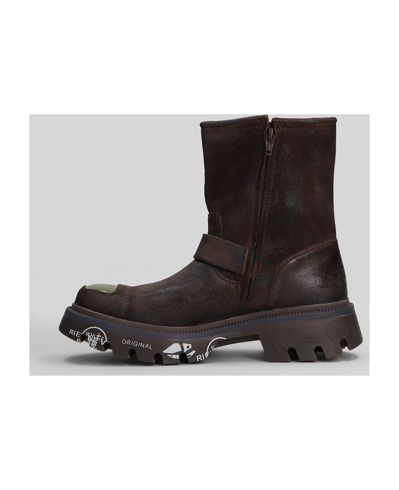 Premiata Camden Combat Boots In Brown Nubuck - brown