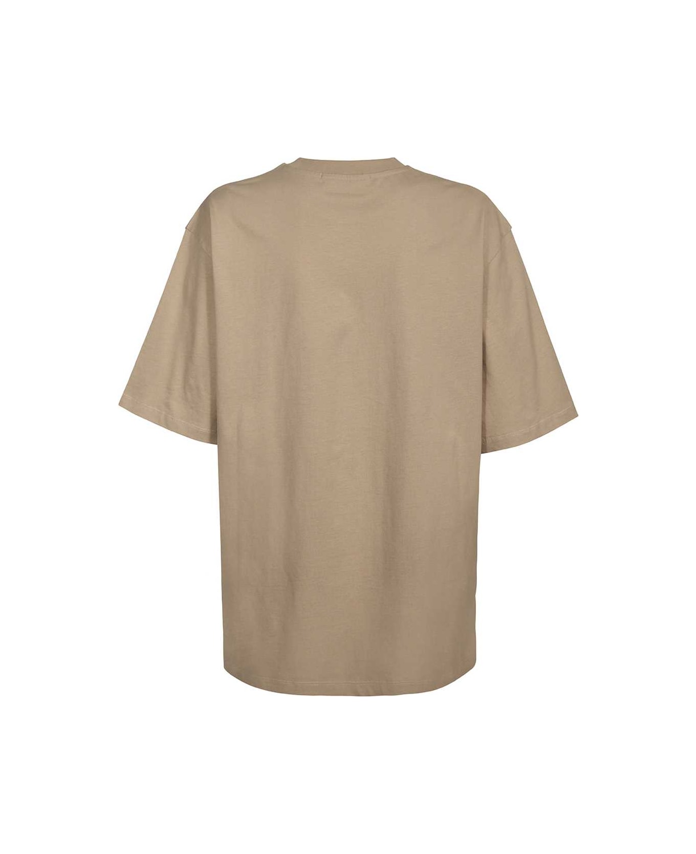 MSGM Printed Cotton T-shirt - Beige Tシャツ