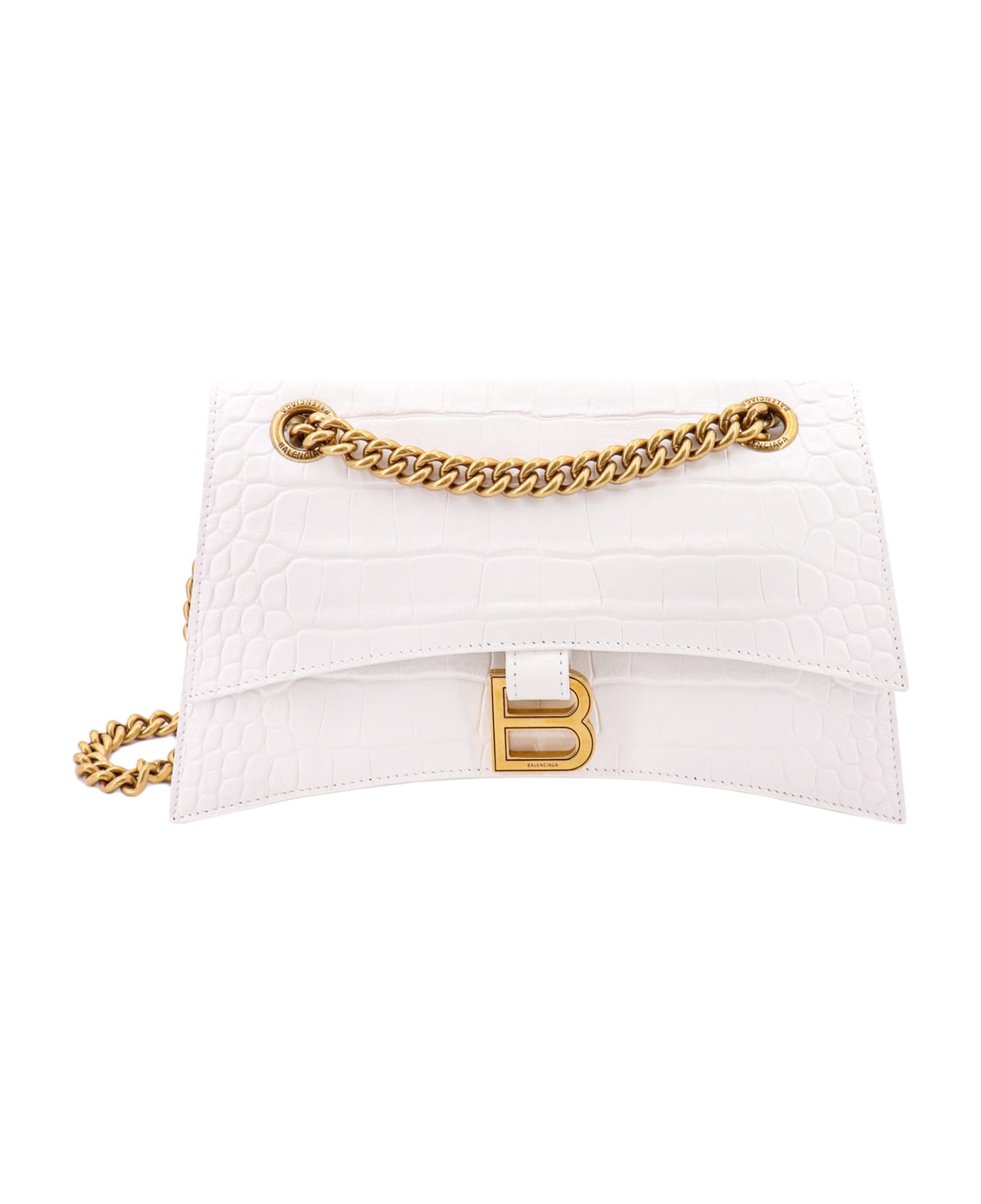Balenciaga Crush Shoulder Bag - White