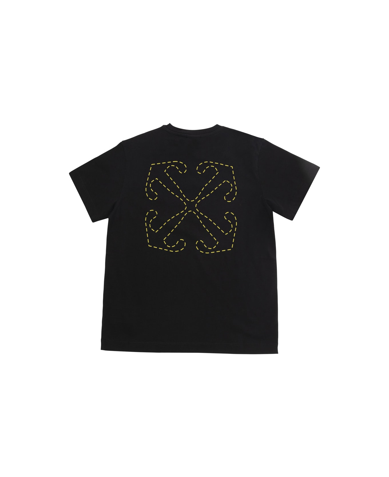 Off-White Black T-shirt With Logo And Stitched Arrow Print In Cotton Boy - Black