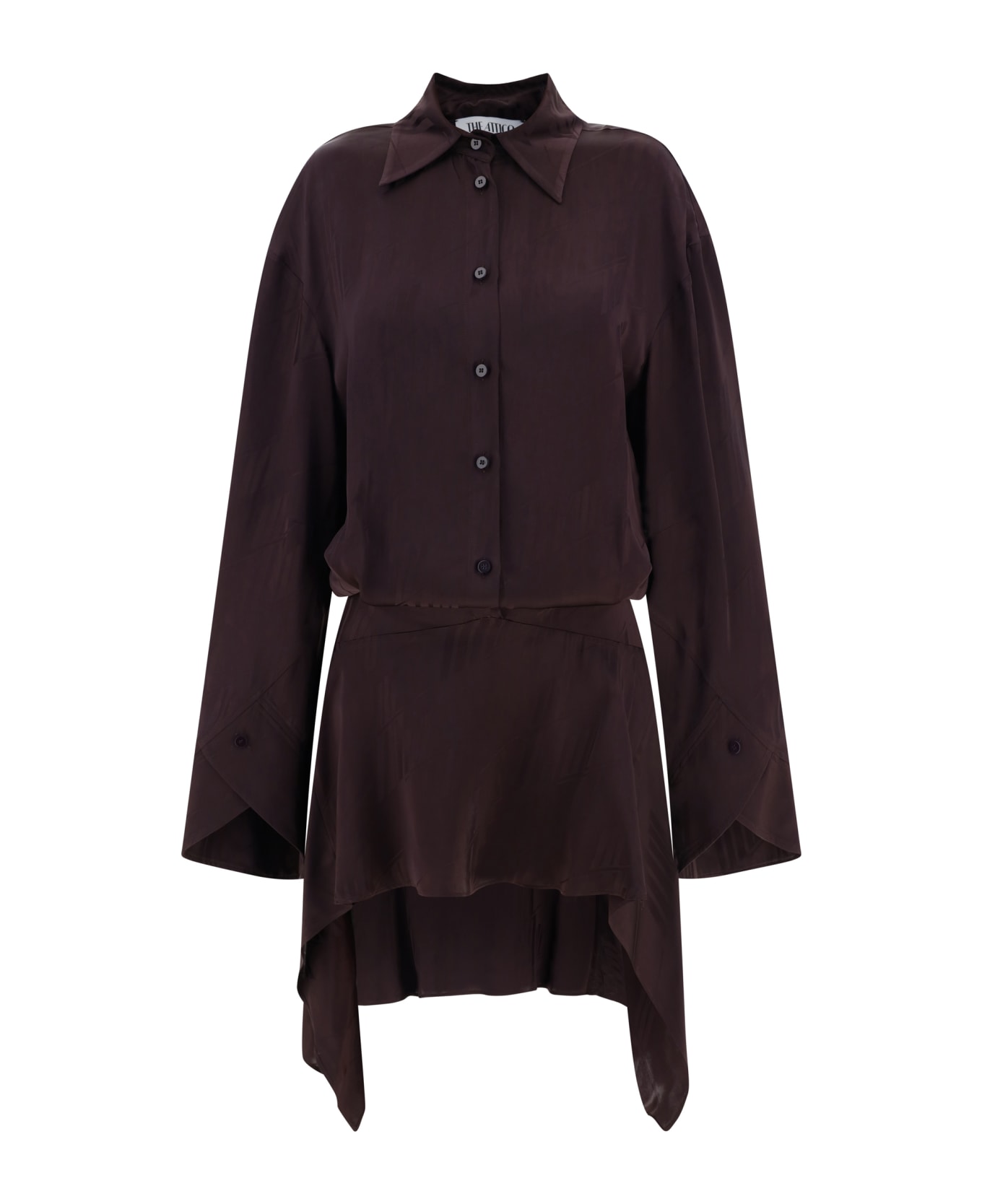 The Attico Mini Mischia Dress - Dark Brown