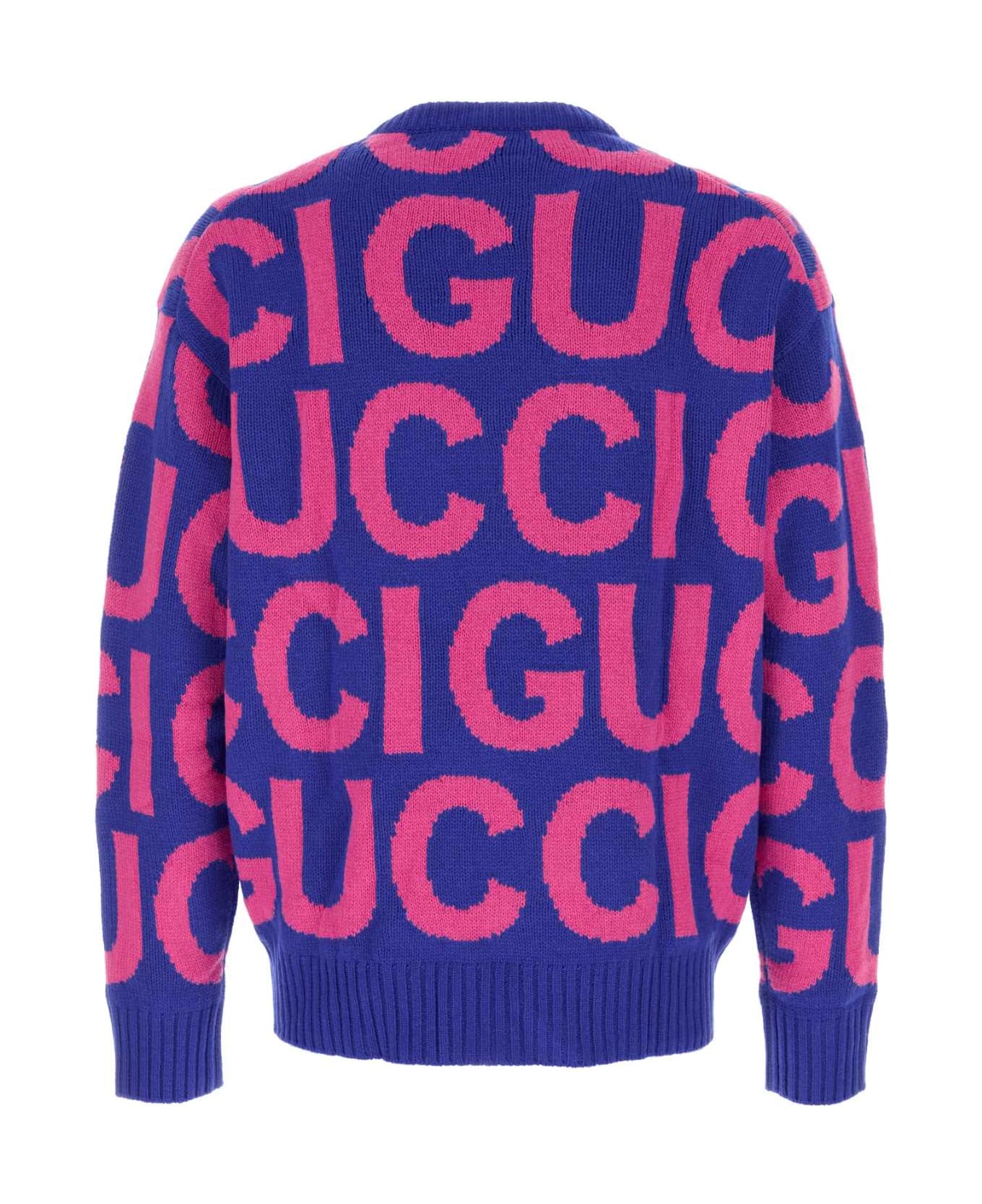 Gucci Embroidered Wool Sweater - BLUEPINK