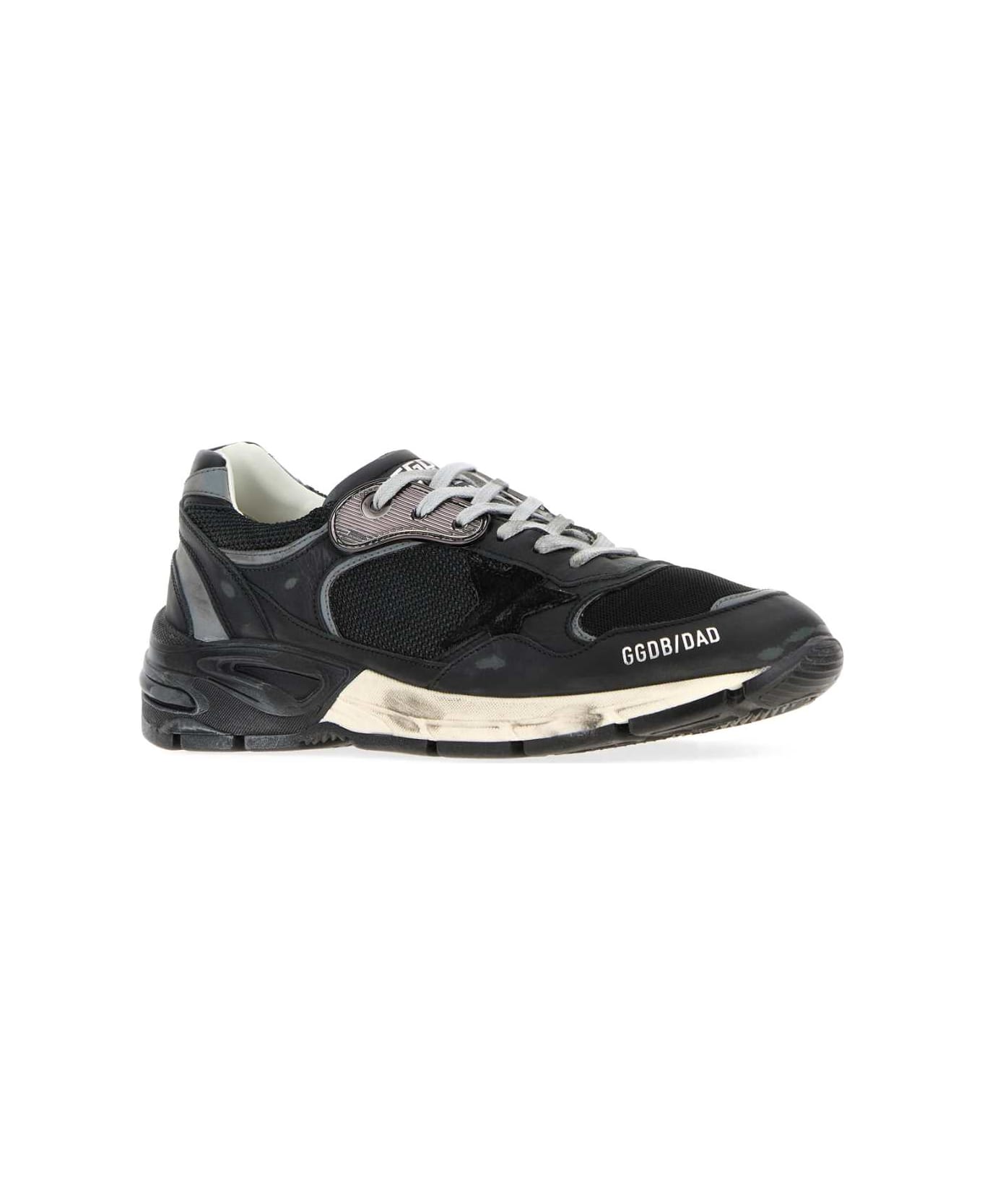 Golden Goose Black Leather And Mesh Running Dad Sneakers - BLACKDARKGREY