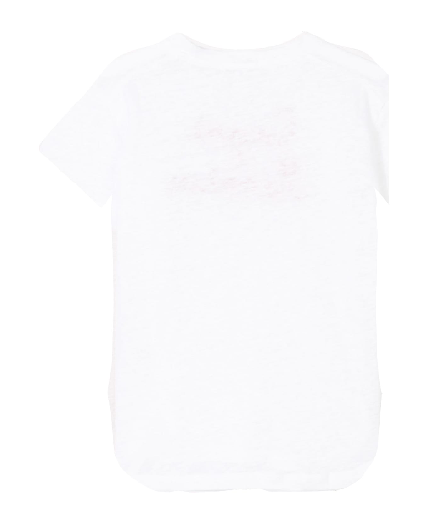 MC2 Saint Barth Linen T-shirt With Love St. Barth Embroidery - WHITE