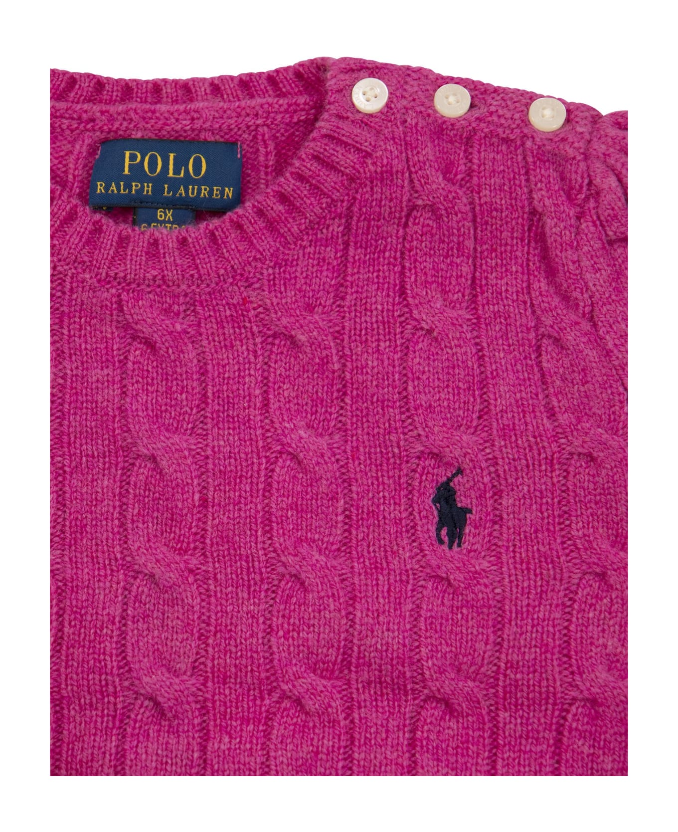 Polo Ralph Lauren Wool And Cashmere Cable-knit Sweater - Fuchsia