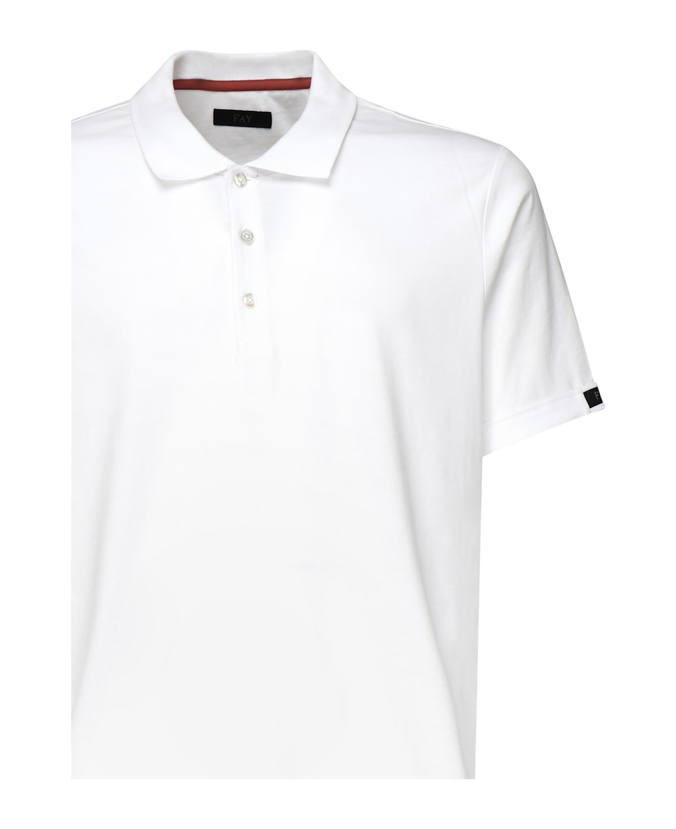Fay Cotton Polo Shirt With Logo - White