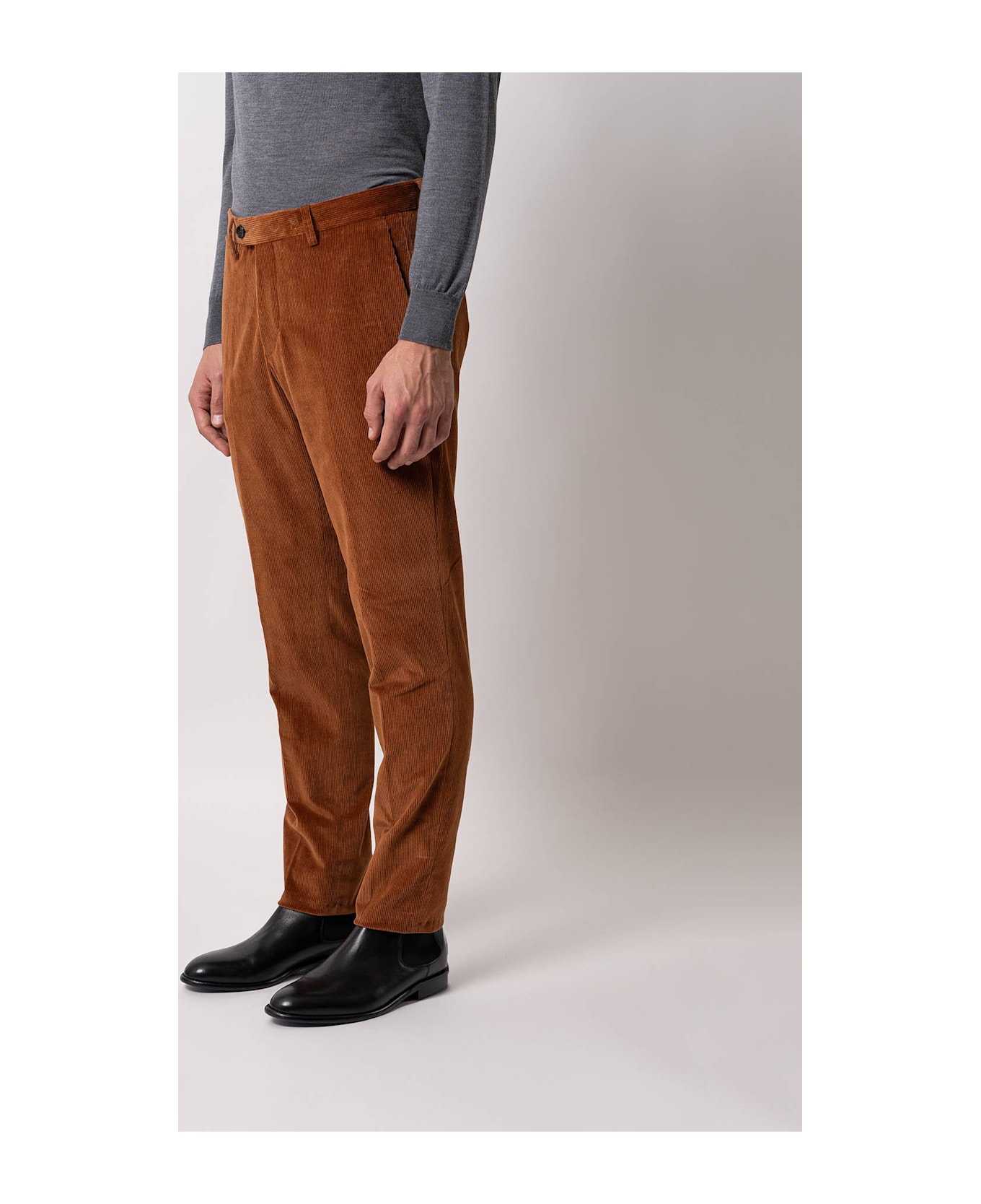 Larusmiani Velvet Trousers Howard Pants - Brown