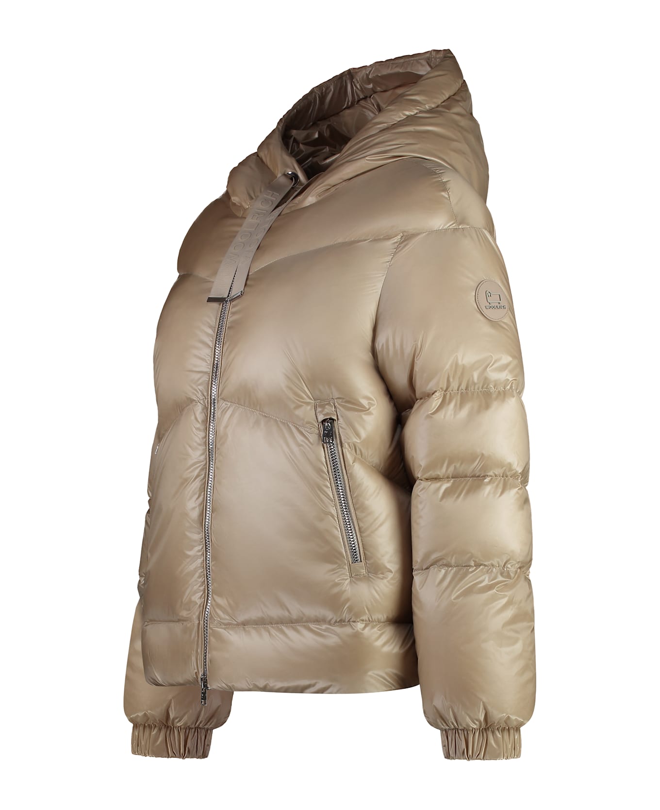 Woolrich Aliquippa Hooded Nylon Down Jacket - Beige