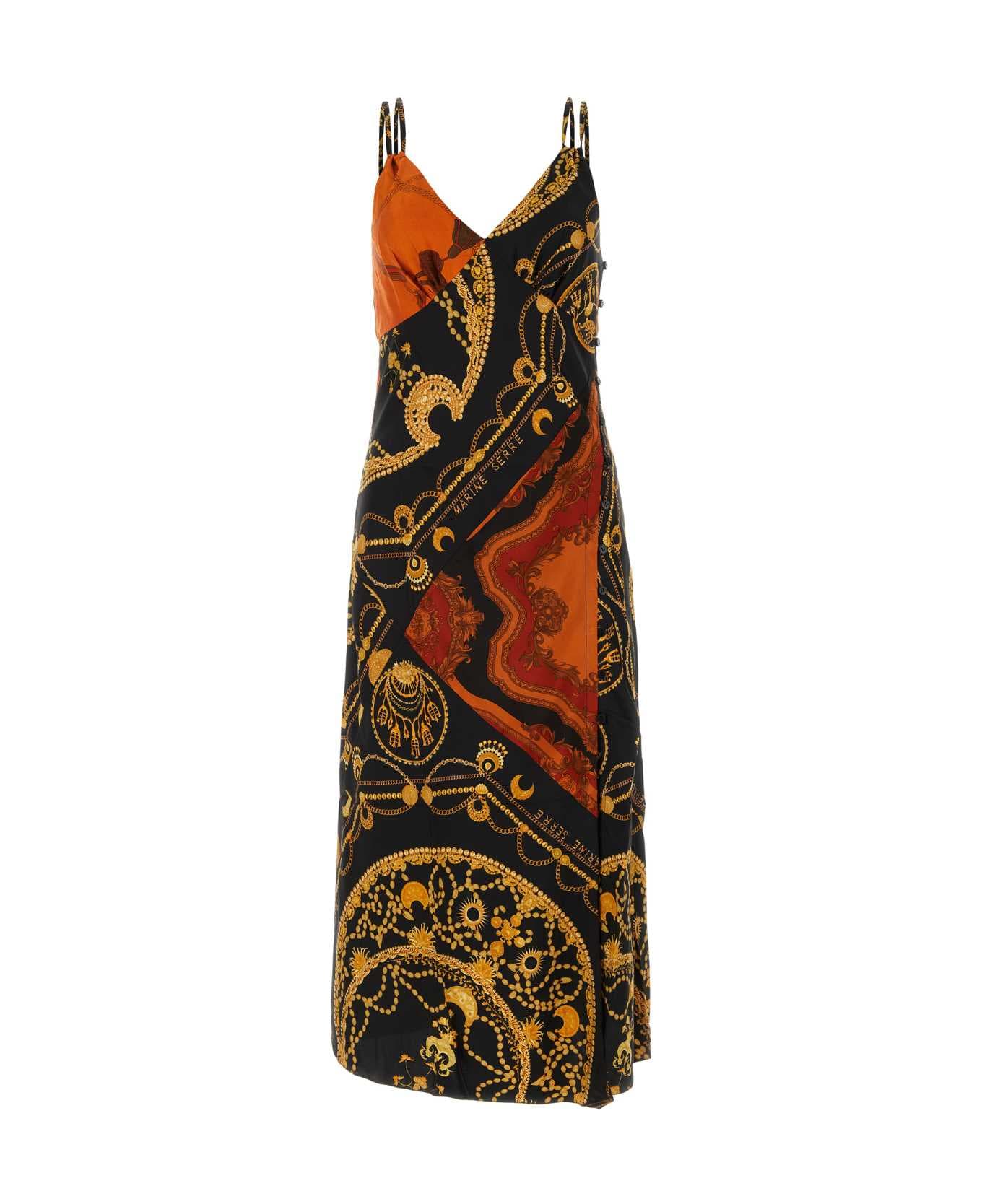 Marine Serre Printed Silk Dress - Multicolor ワンピース＆ドレス