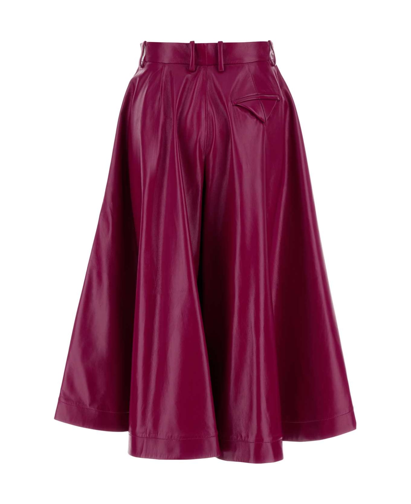 Bottega Veneta Fuchsia Leather Bermuda Shorts - BOYSENDBERRY