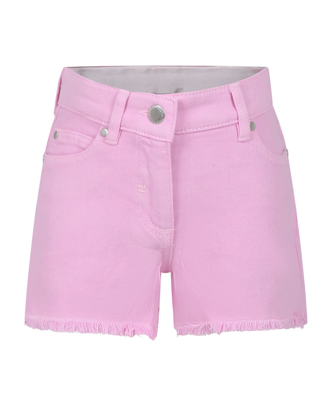 Stella McCartney Kids Pink Shorts For Girl With Logo - Pink