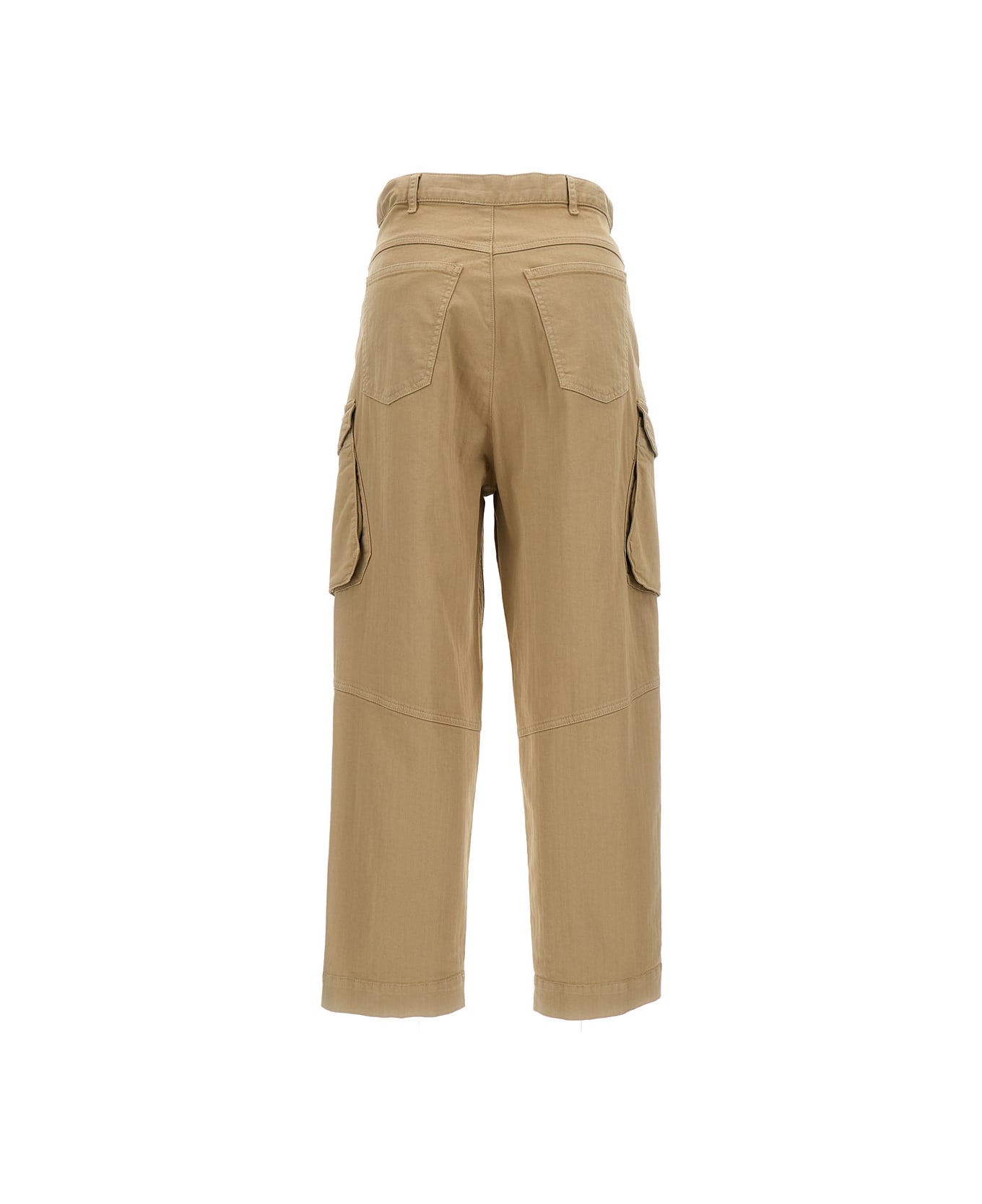 SEMICOUTURE Sand-colored Cargo Pants In Cotton Blend Woman - Beige ボトムス