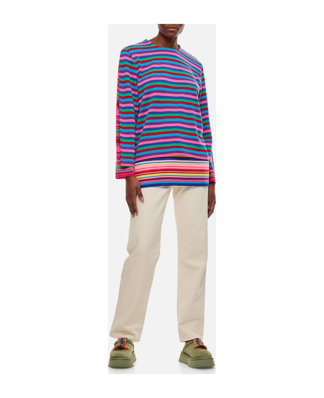 Philipp Plein Junior Hoodie mit Totenkopf-Print Schwarz Striped Sweater - MultiColour