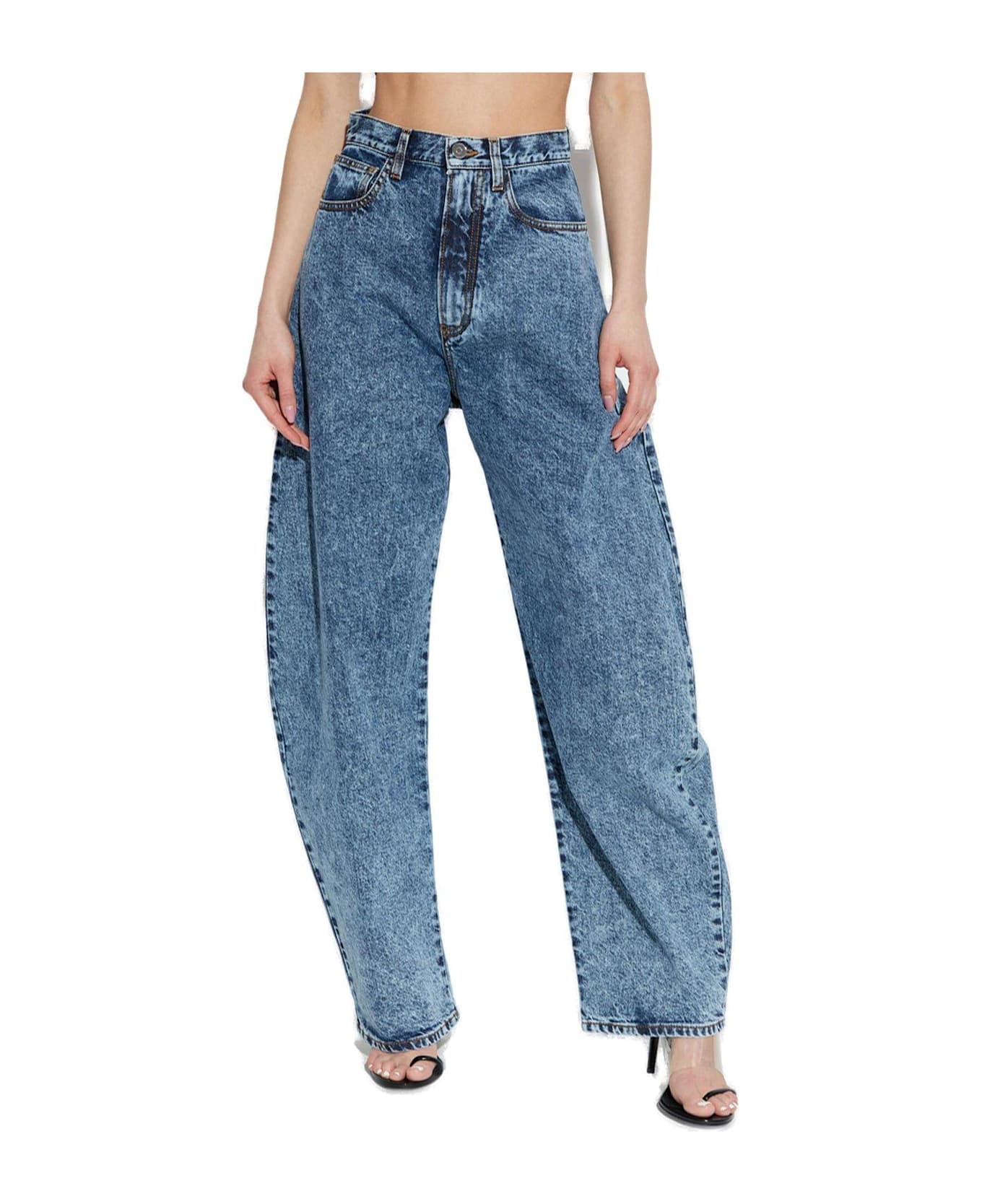 Alaia Curved Jeans - BLEU NEIGE