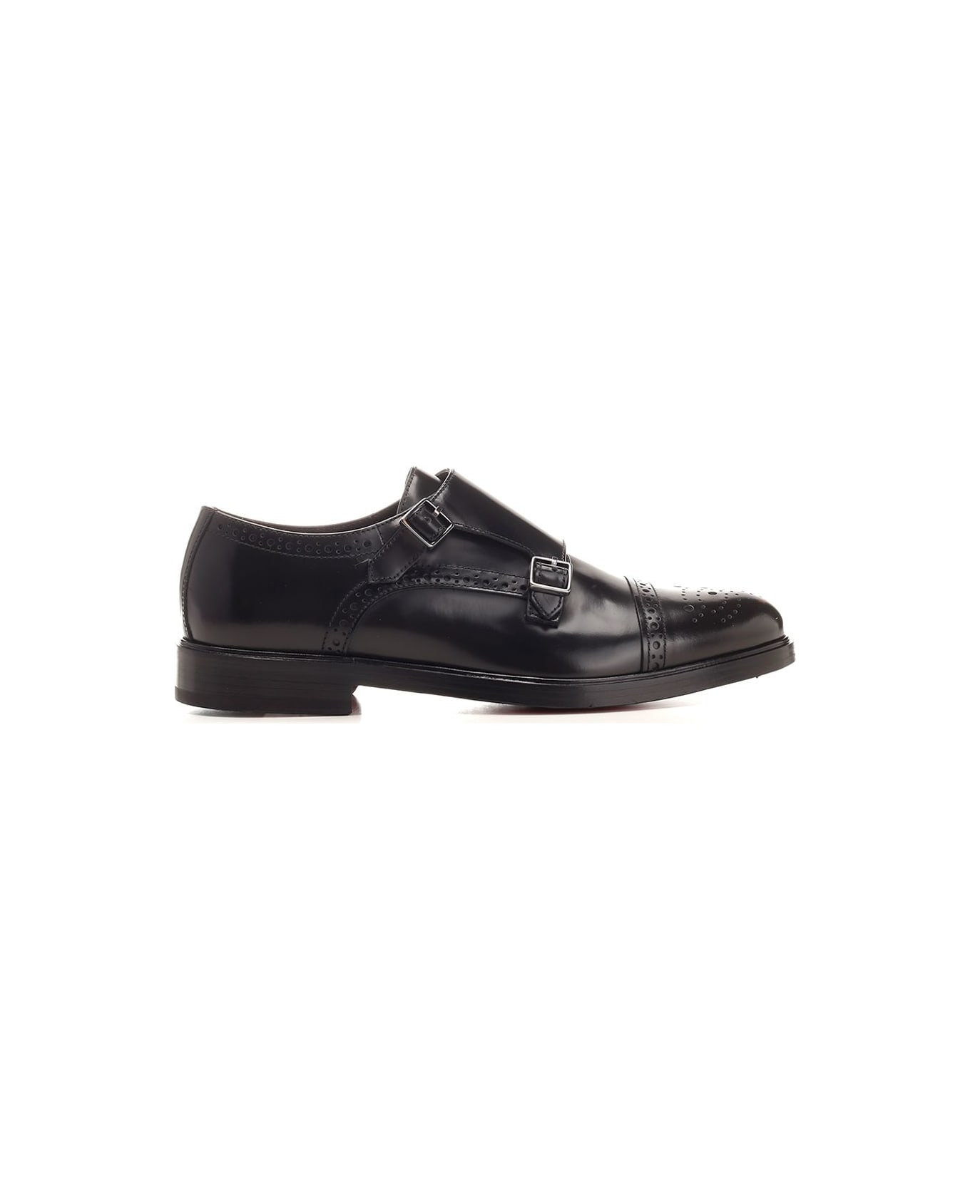 Corvari Shoe With Adjustable Double Buckle - Black