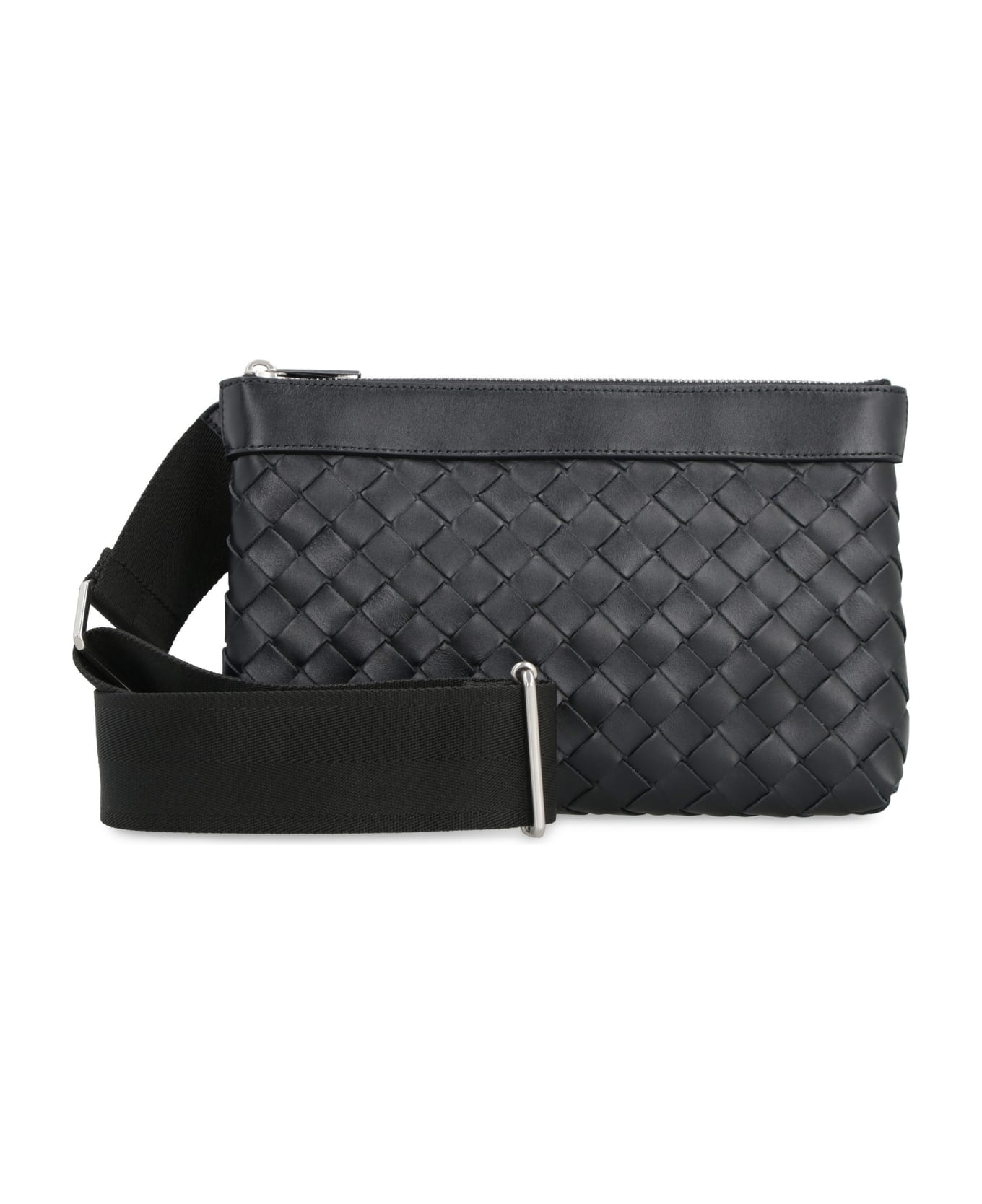 Bottega Veneta Classic Duo Leather Crossbody Bag - black