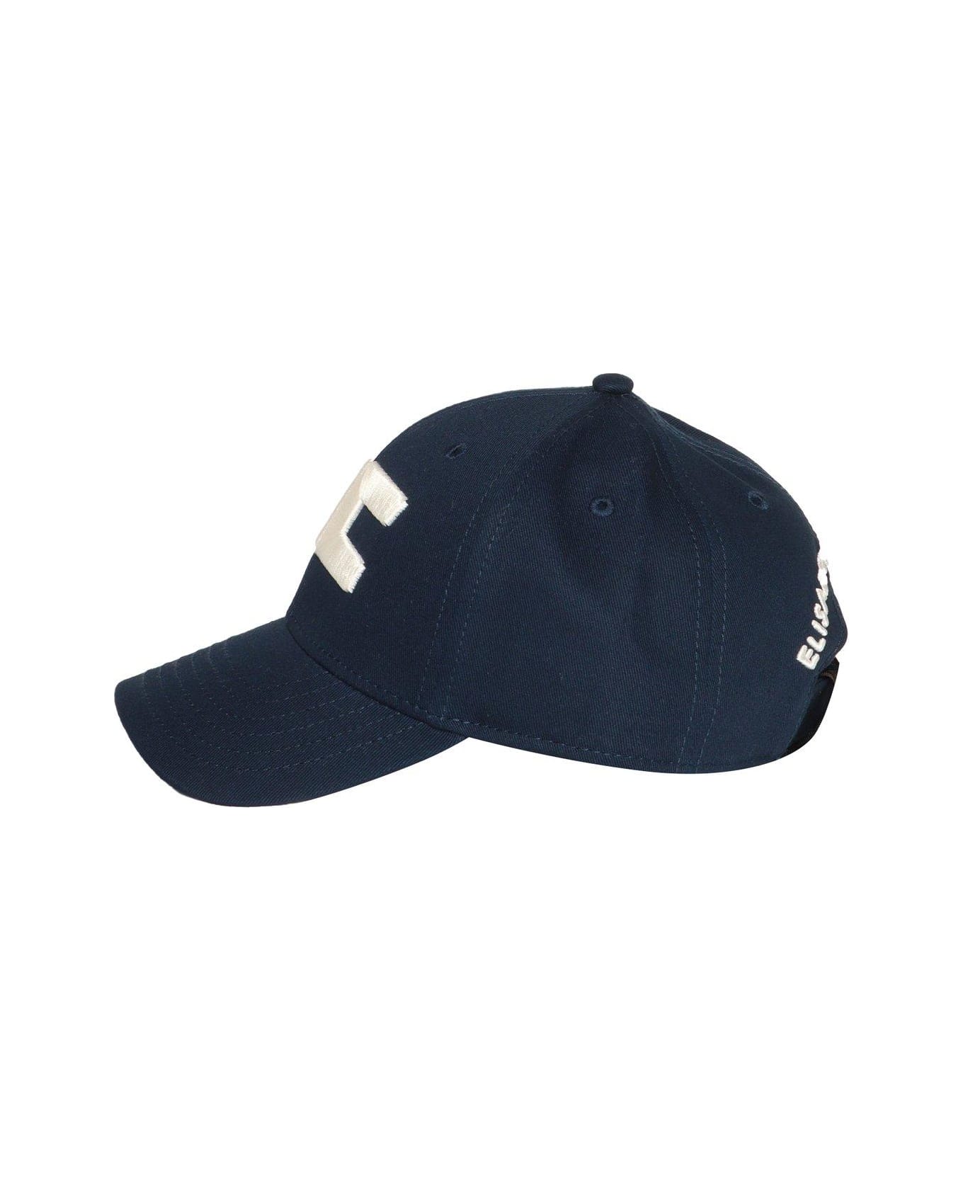 Elisabetta Franchi Blue Hat With Logo - Blu