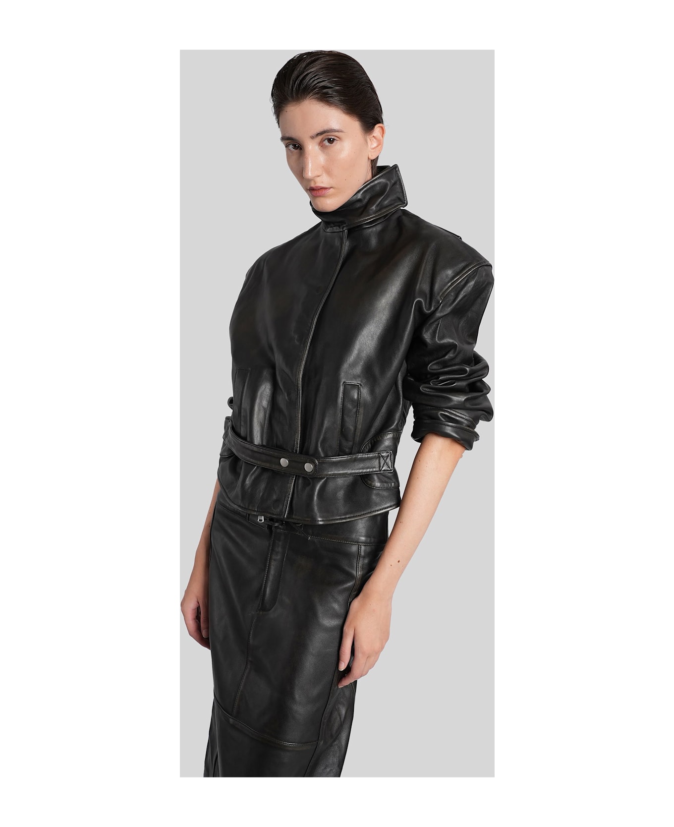 Christopher Esber Leather Jacket In Black Leather - black
