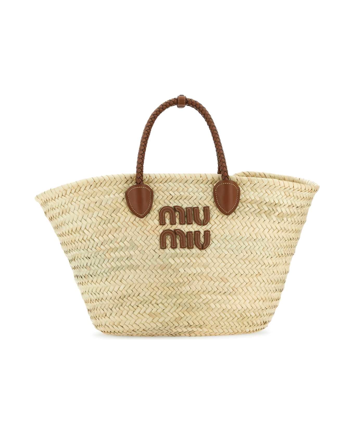 Miu Miu Palm Large Shopping Bag - NATURALECOGNAC