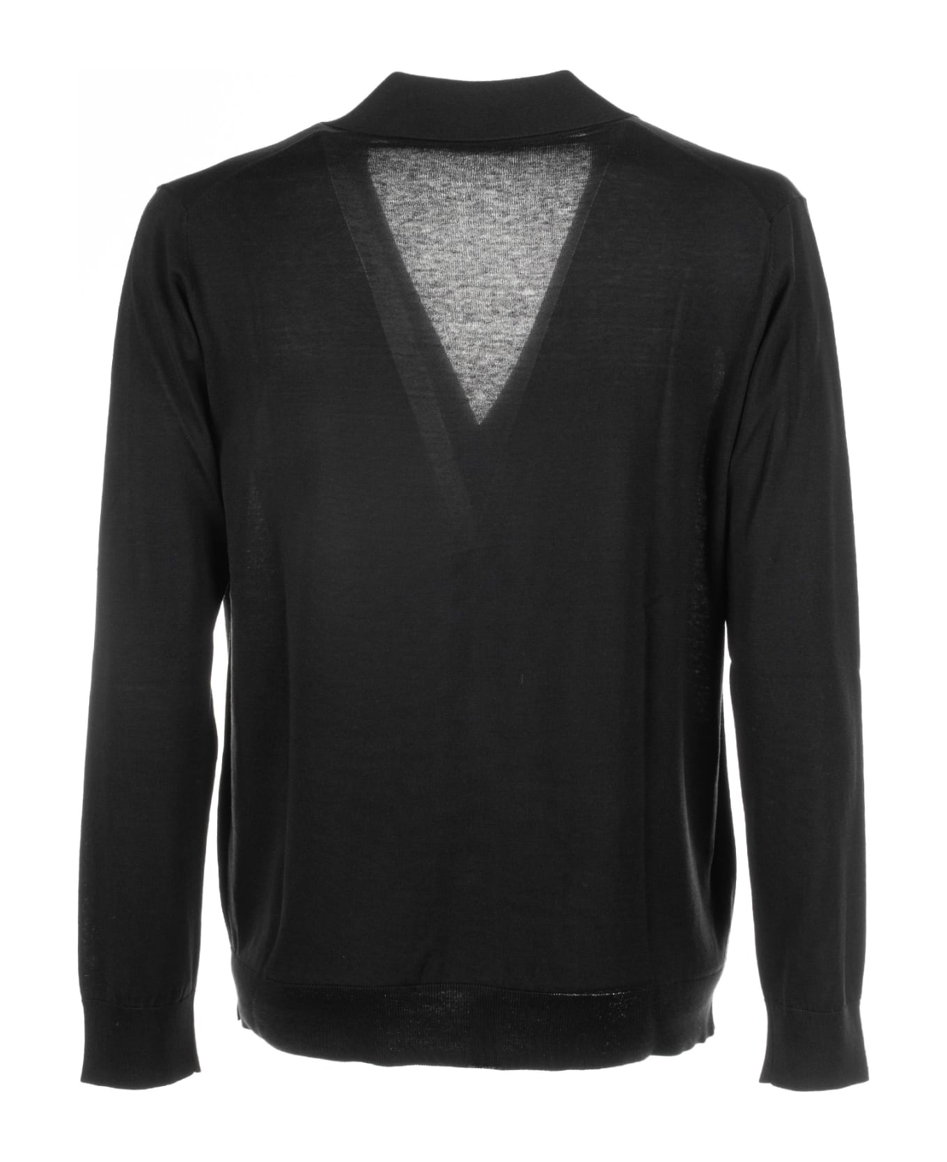 Paolo Pecora Black Cardigan With Pockets And Buttons - NERO