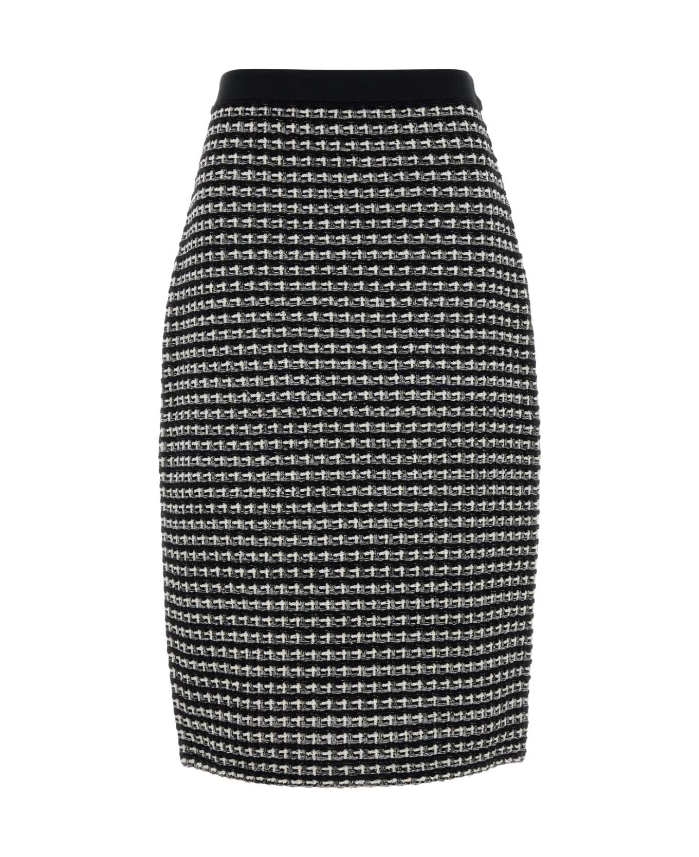 Tory Burch Embroidered Tweed Skirt - BLACKGREEN