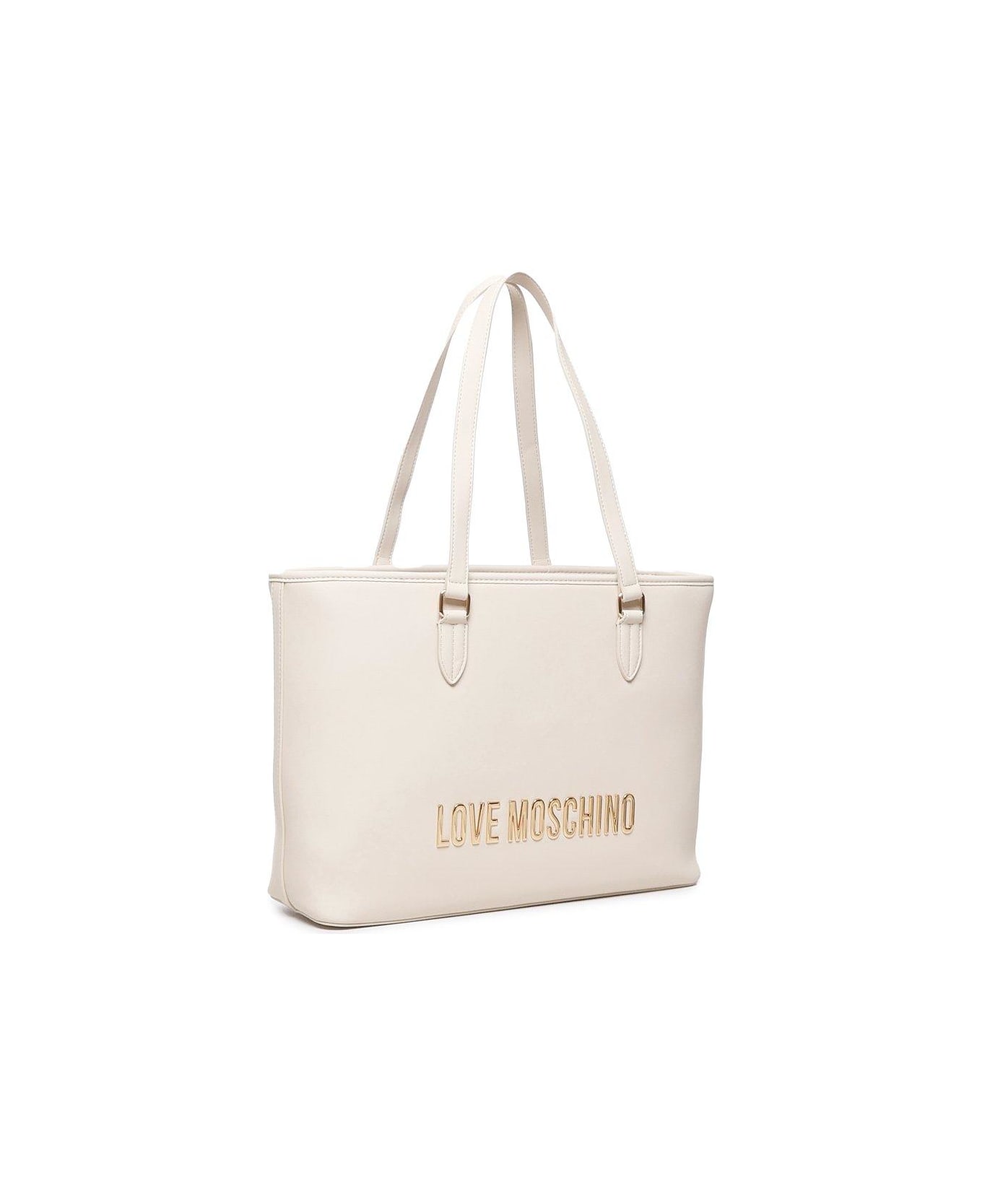 Love Moschino Logo Lettering Tote Bag - Ivory