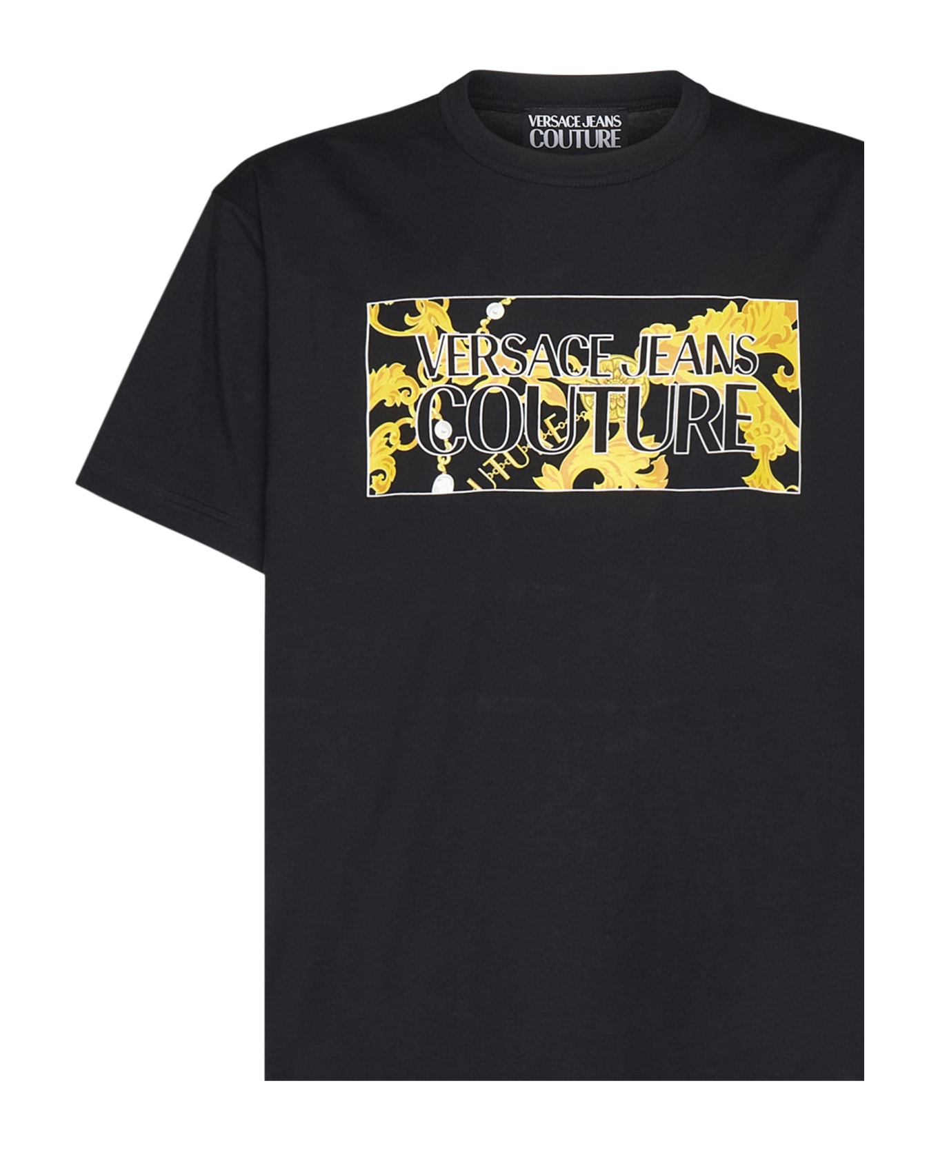 Versace Jeans Couture Versace Chain Couture T-shirt - Black gold シャツ