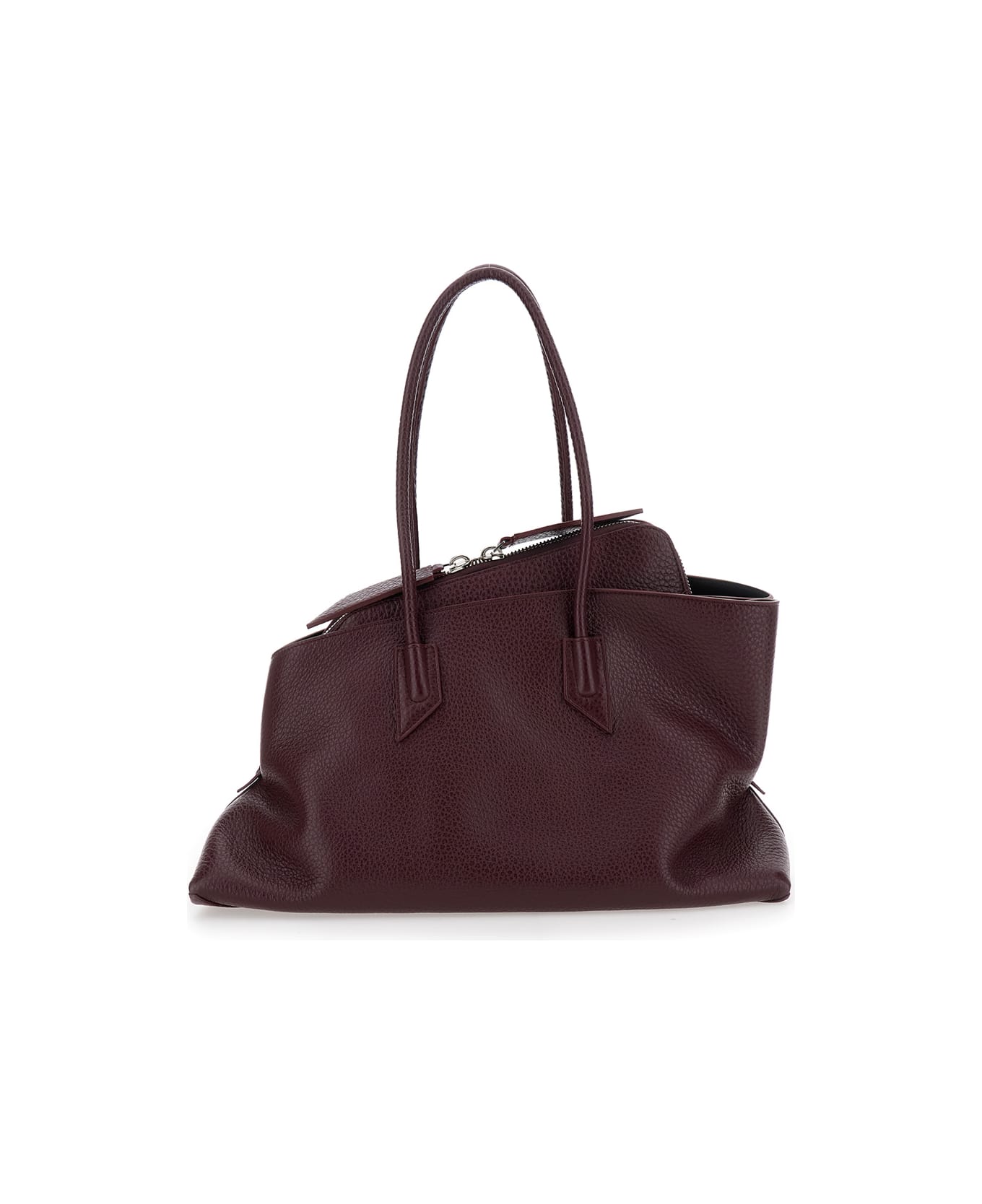 The Attico 
la Passeggiata
 Bordeaux Shoulder Bag With Two Top Handles In Leather Woman - Bordeaux