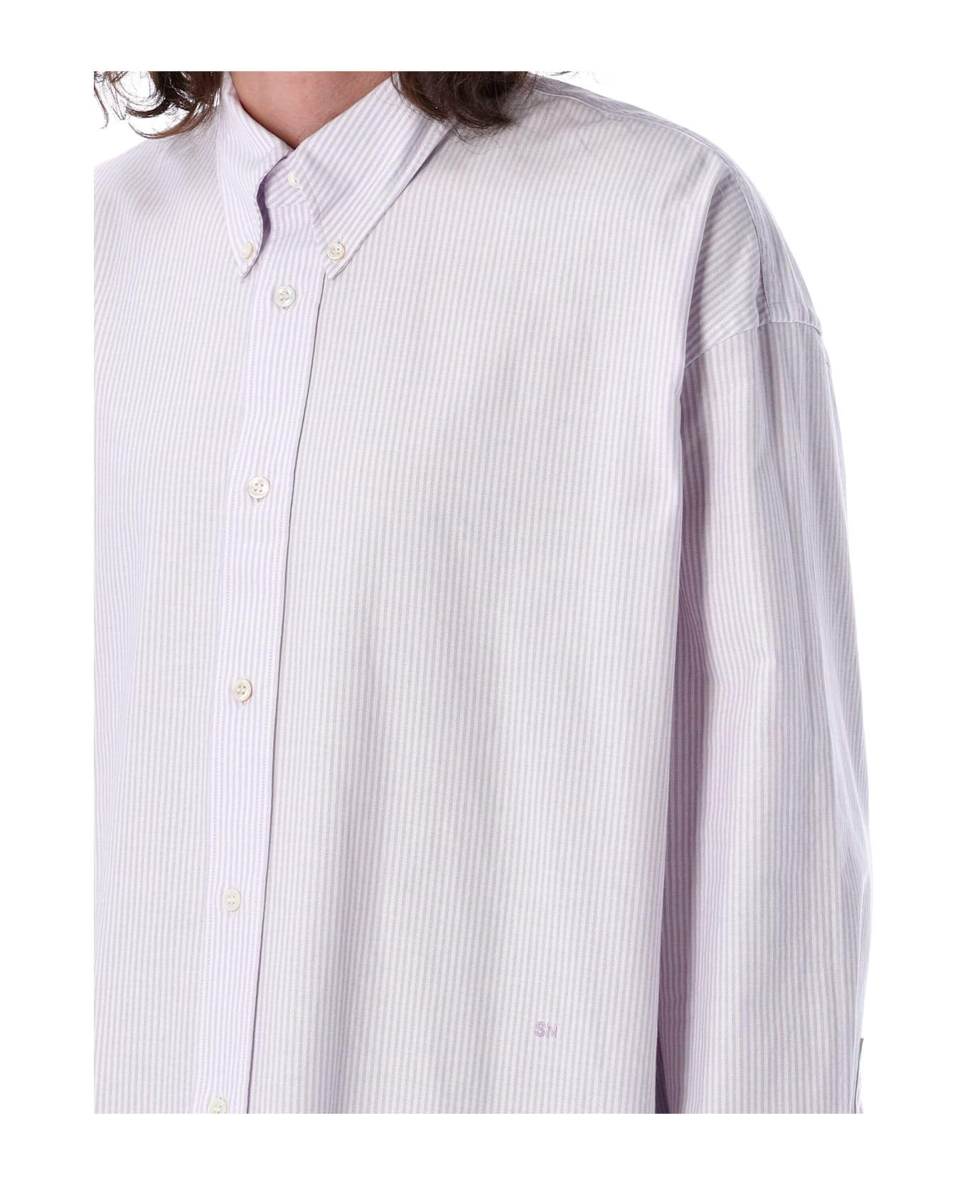 Studio Nicholson Ruskin Cotton Striped Shirt - LILAC STRIPE
