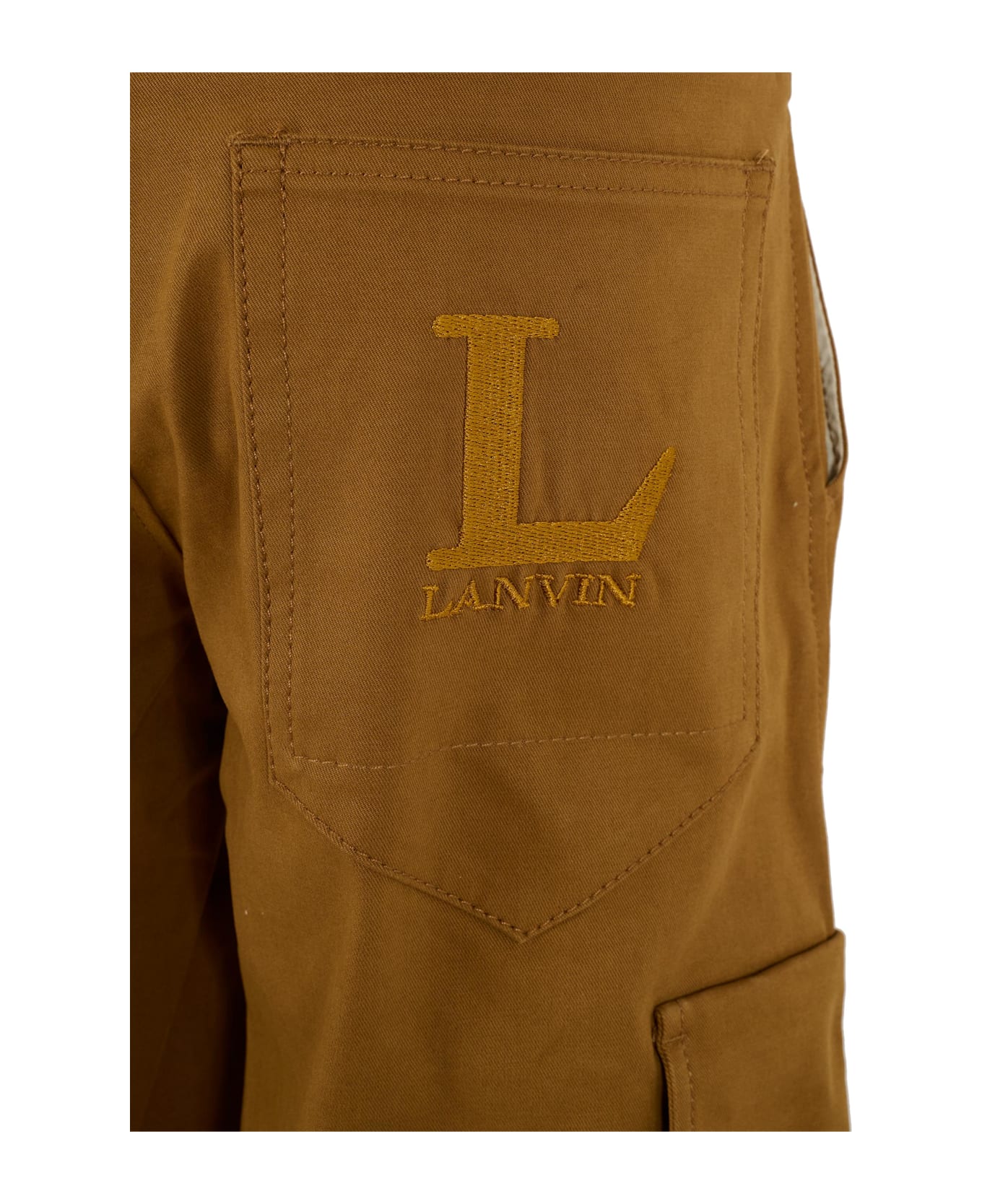 Lanvin Brown Trousers For Boy With Logo - Brown
