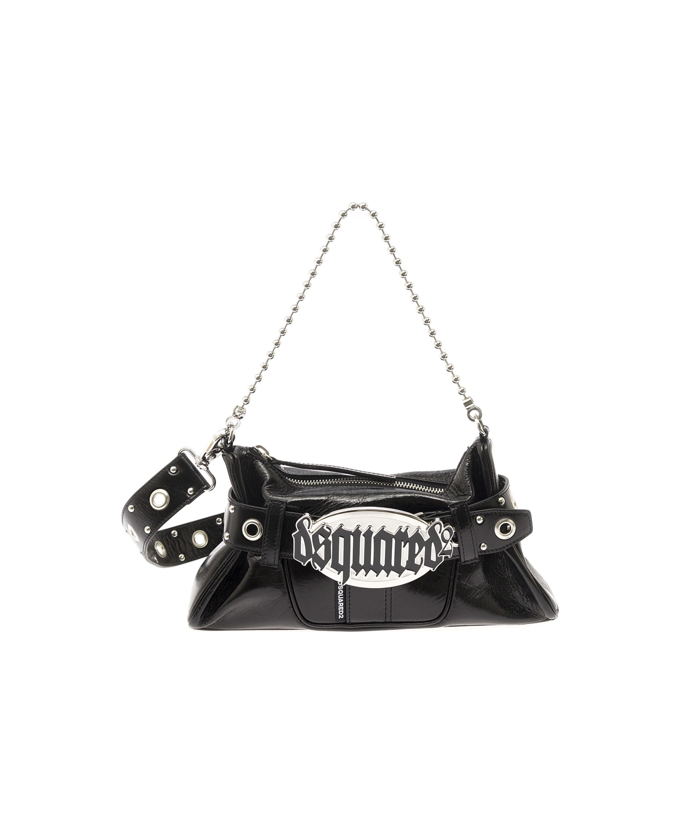 Dsquared2 'gothic' Black Crossbody Bag With Belt Dsquared2 In Leather Woman - Black