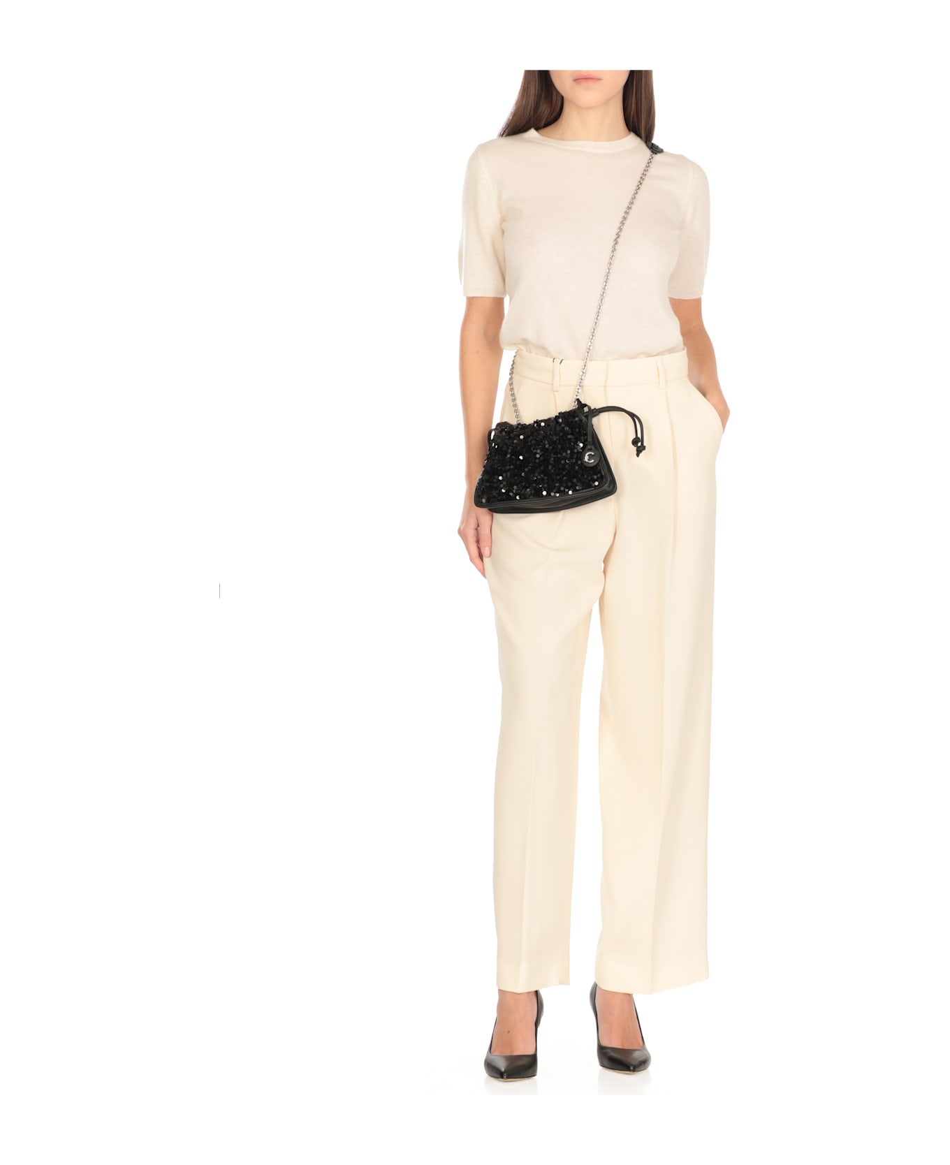Coccinelle Dulse Paillette Bag - Black