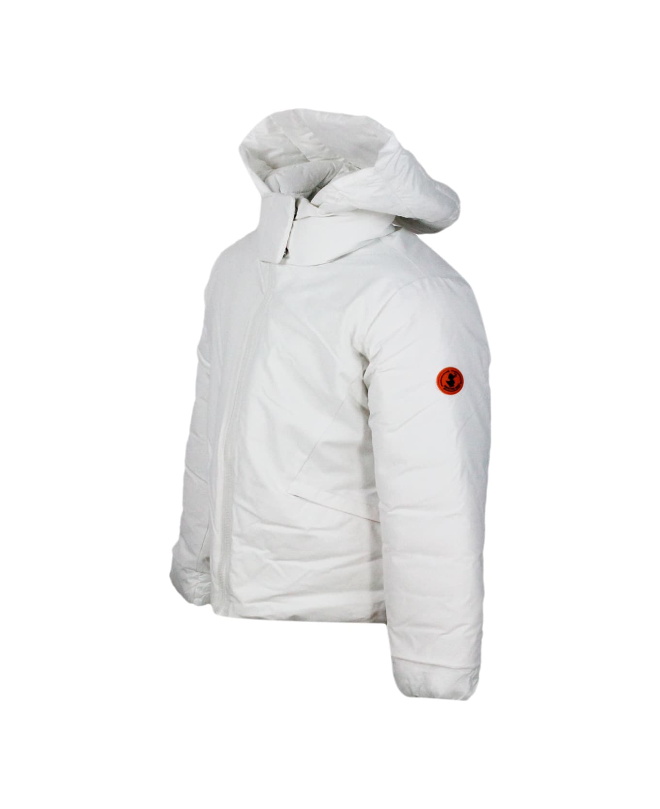 Save the Duck Liri Down Jacket With Removable Hood With Animal Free Padding With Animal Free Padding With Zip Closure And Logo On The Sleeve. - White