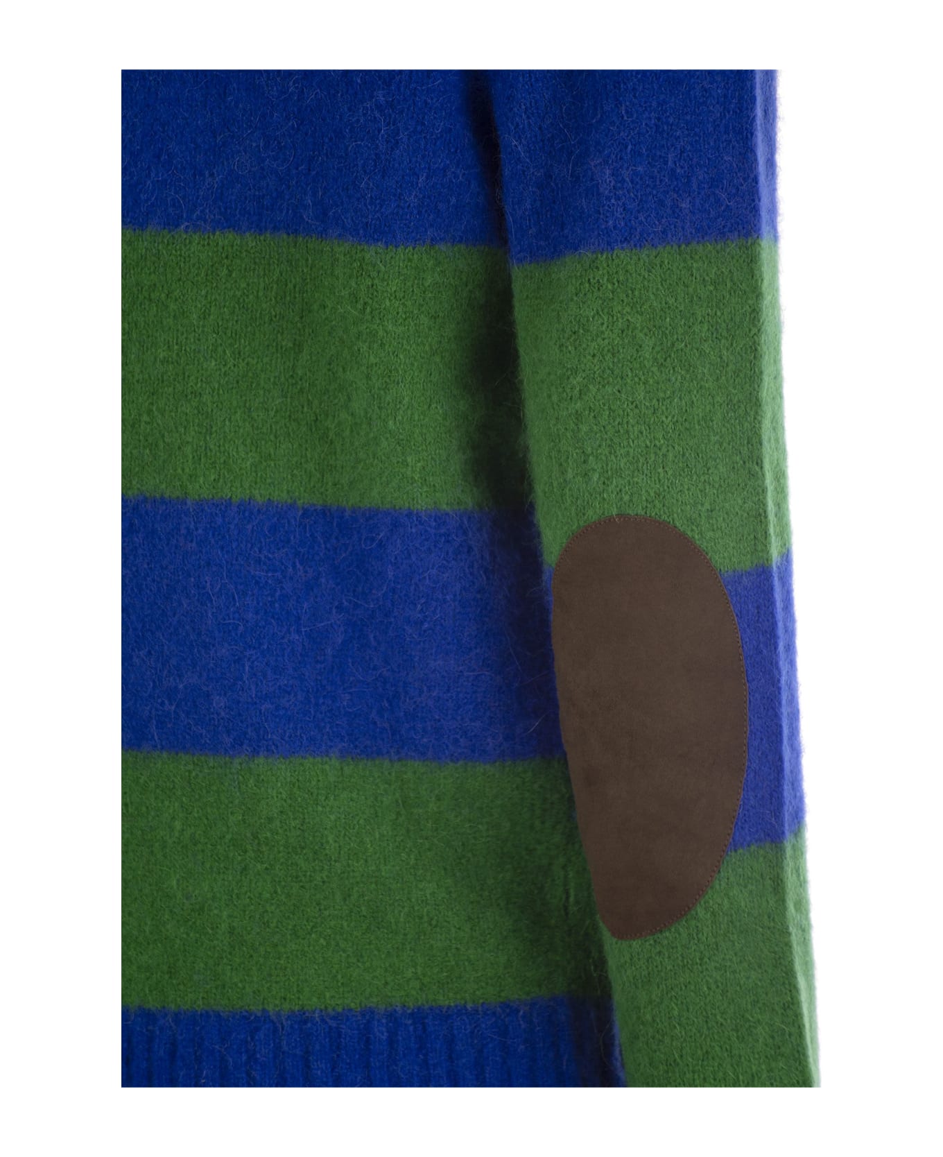 Polo Ralph Lauren Striped Jersey With Suede Patches - Blue/green
