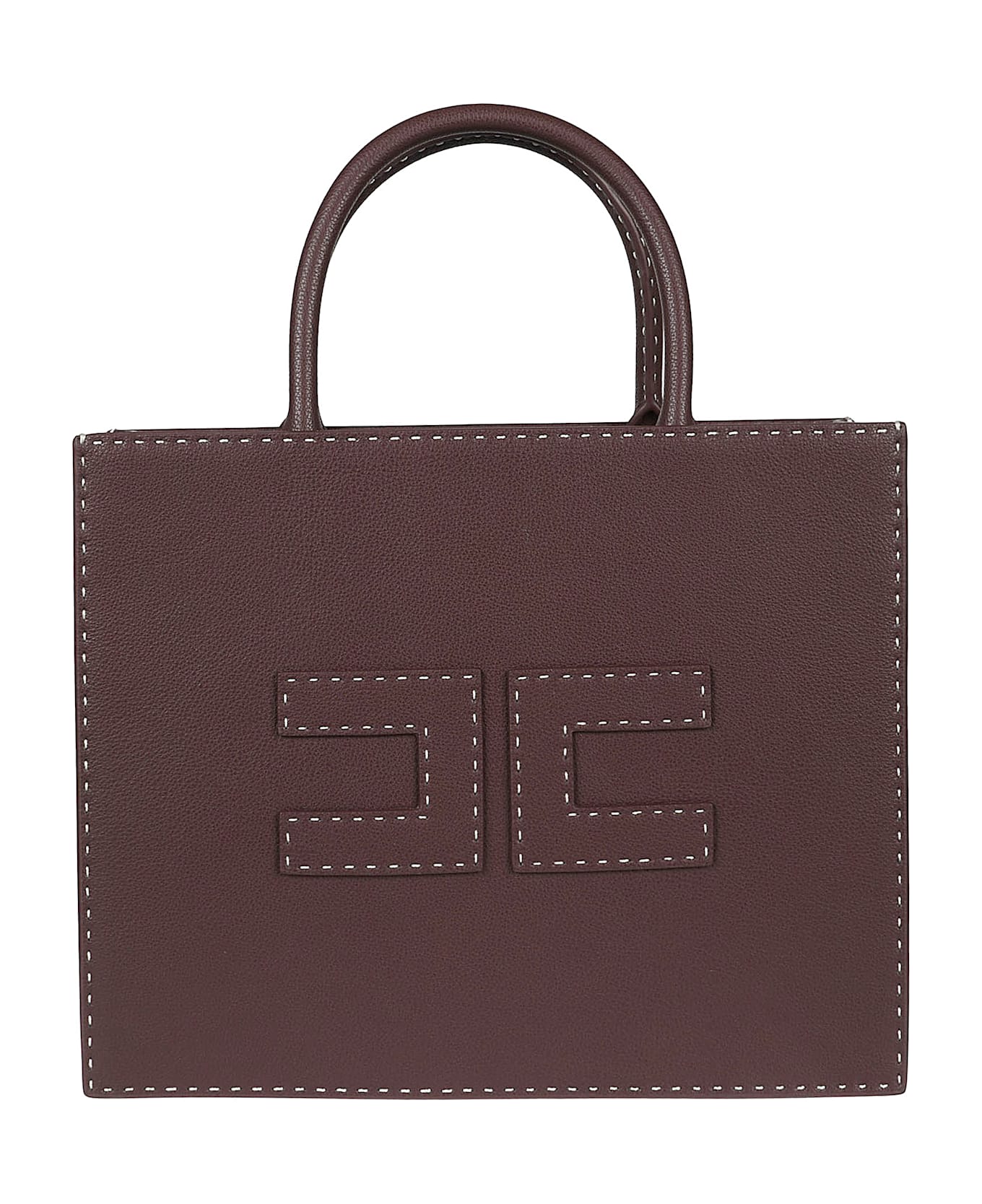 Elisabetta Franchi Medium Logo Tote Bag - Cacao