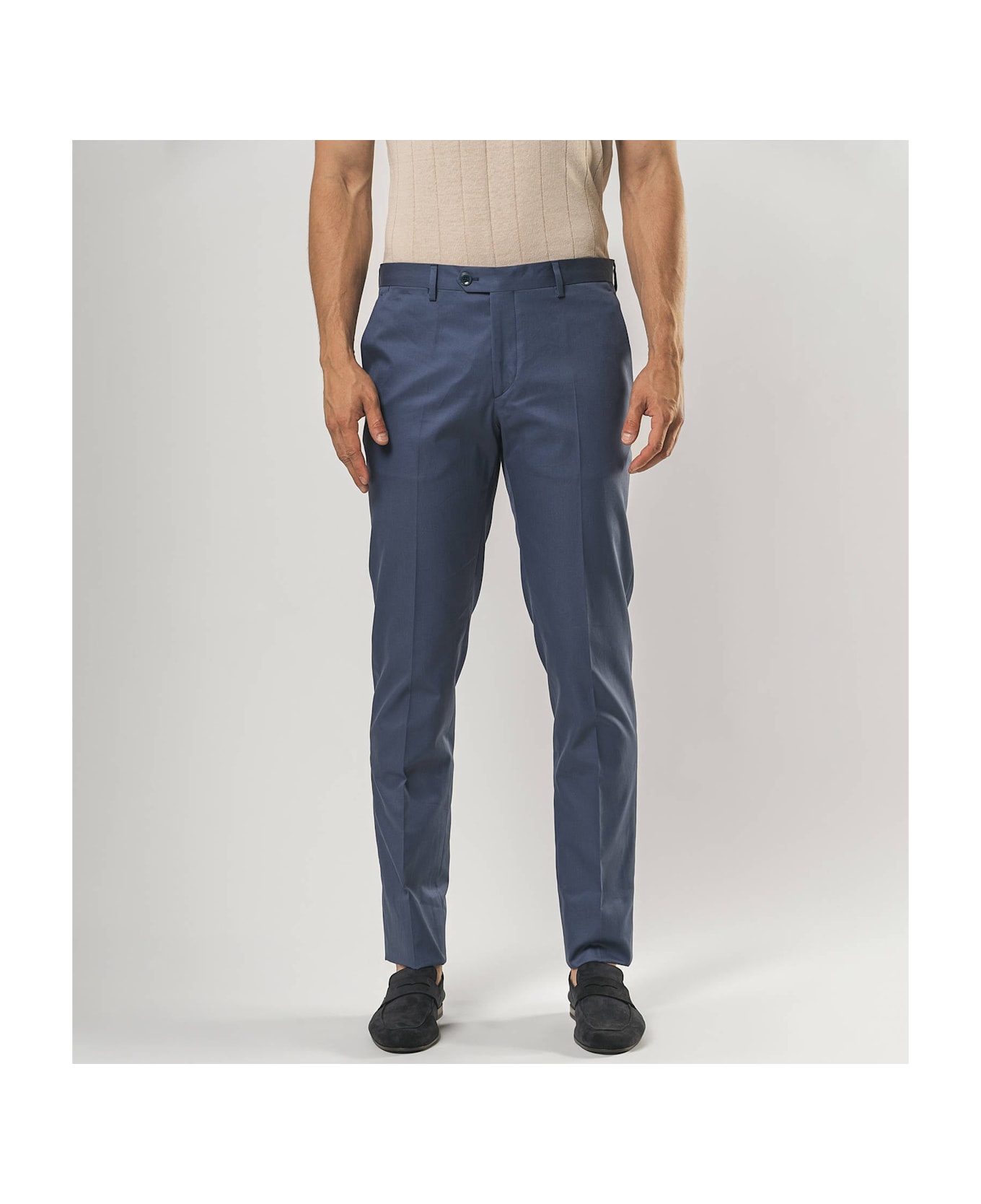 Larusmiani Velvet Trousers Howard Pants - Blue