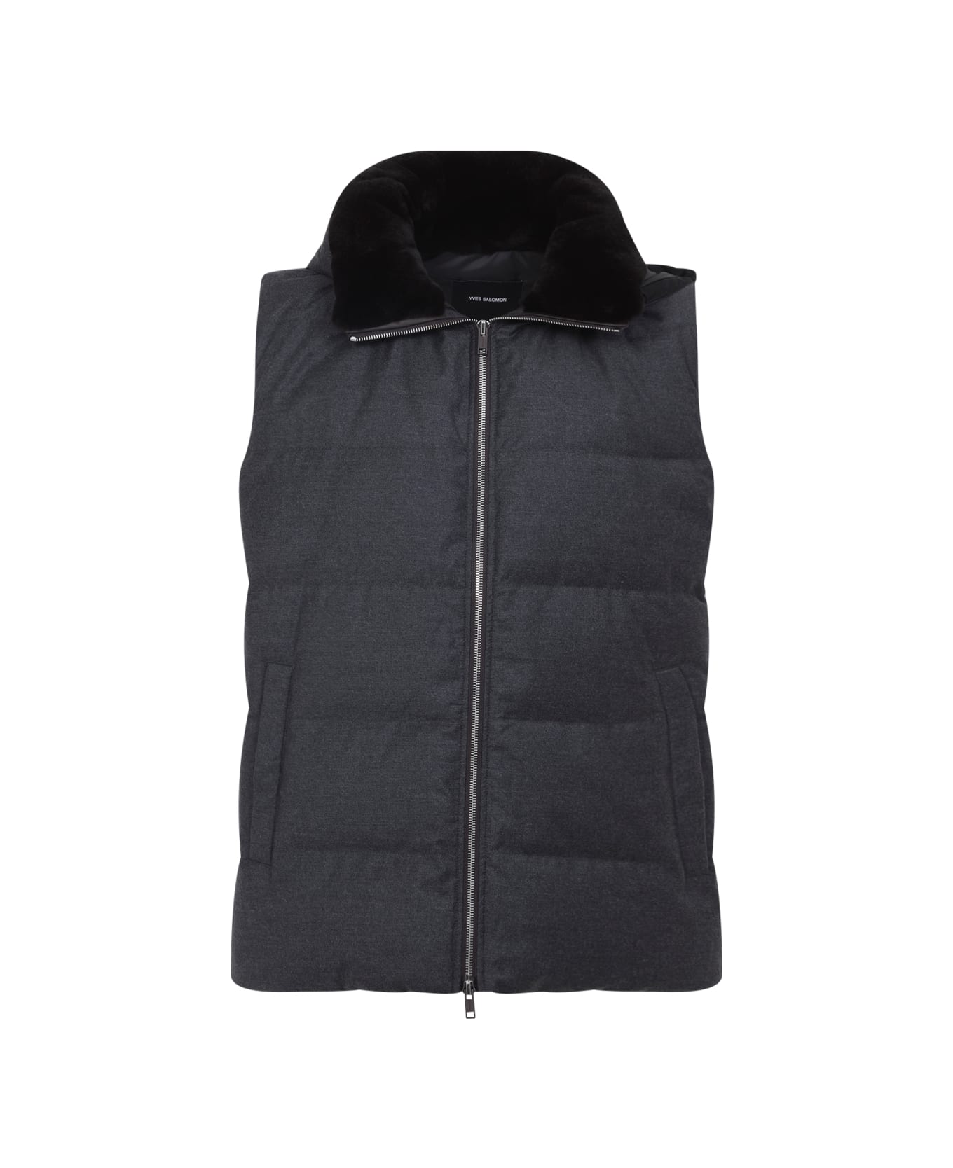 Yves Salomon Mink Gilet - Anthracite Maho ベスト