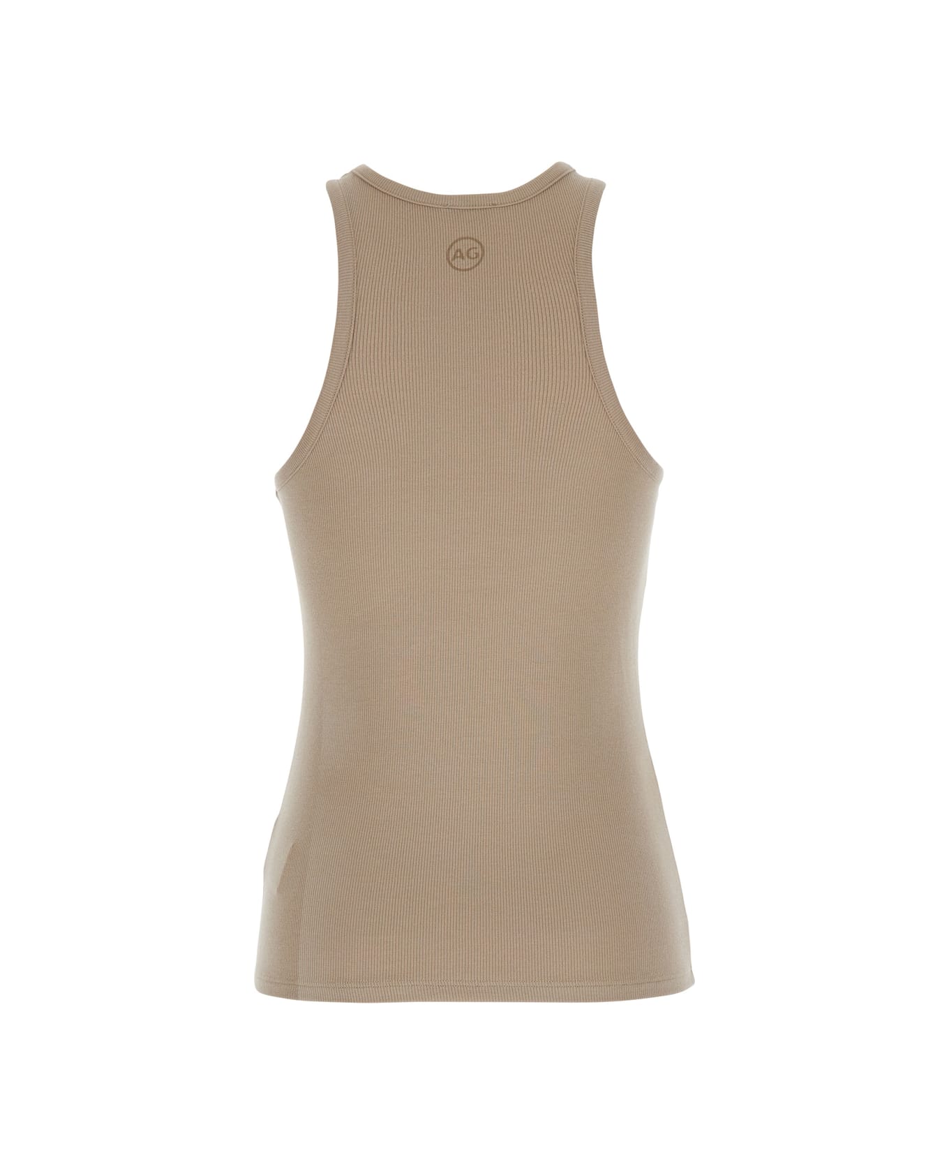 AG Jeans Beige Top With Logo Printed On The Back In Modal Blend Woman - Beige