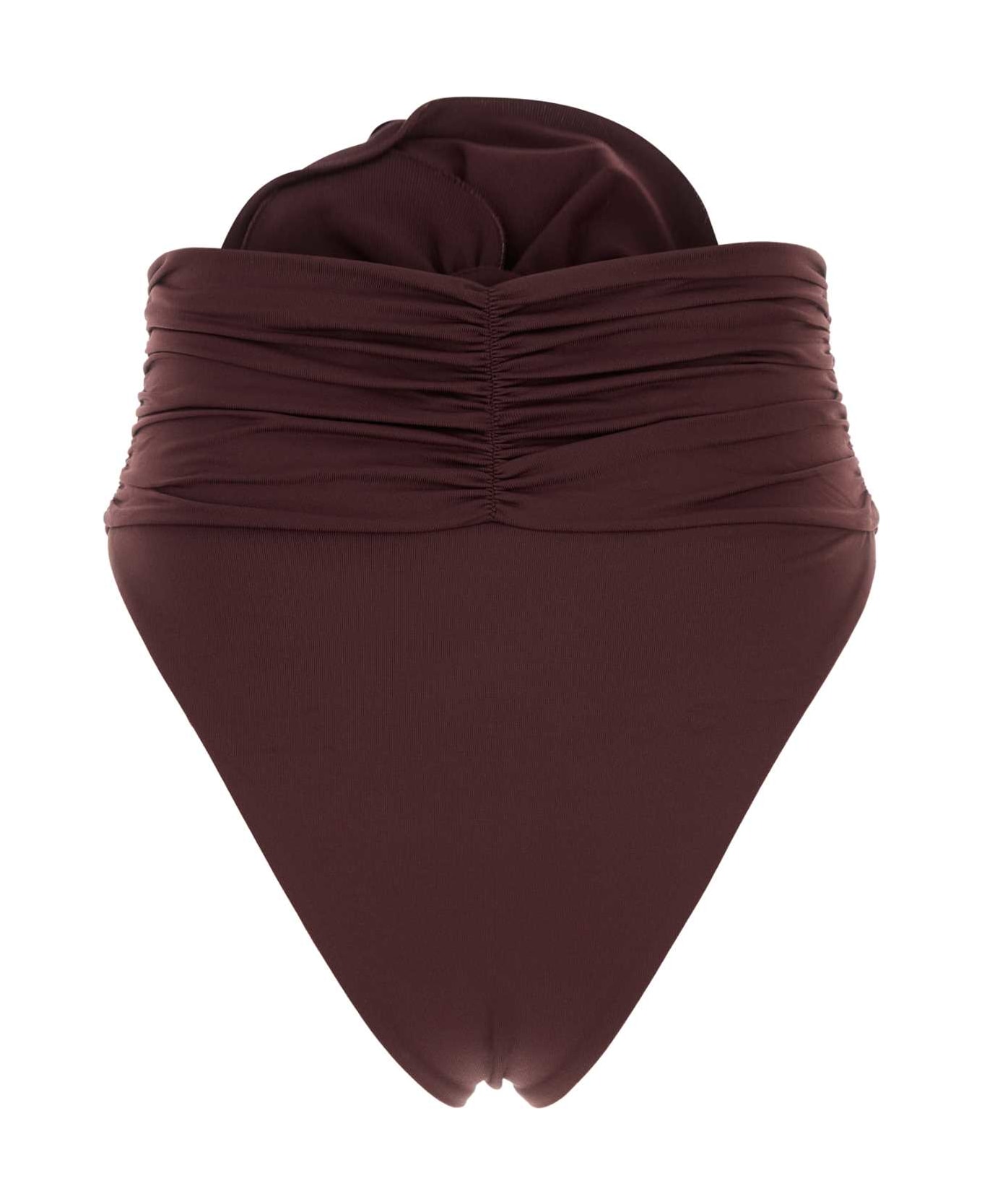 Magda Butrym Grape Stretch Nylon Bikini Bottom - BROWN