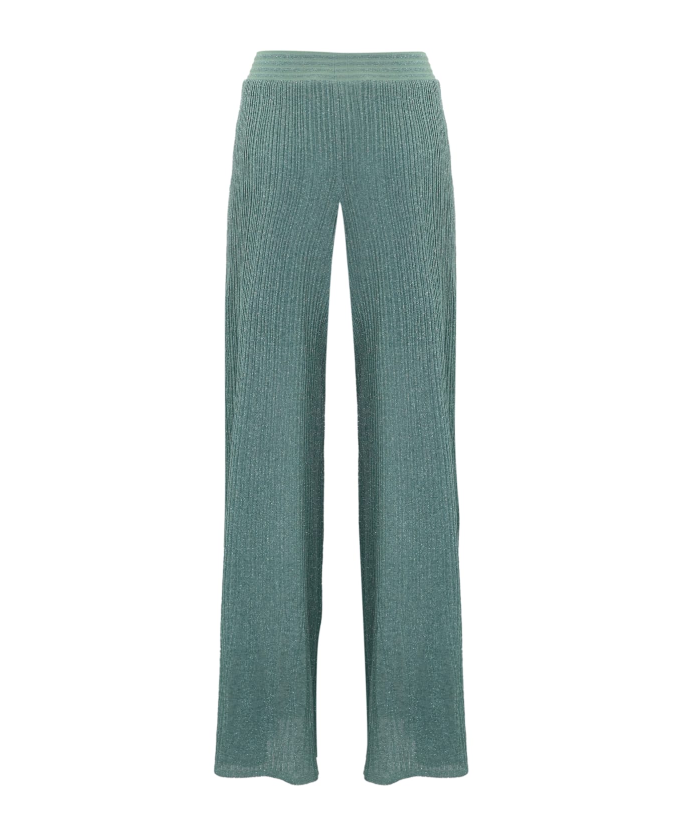 D.Exterior Ribbed Trousers In Viscose And Lurex - Aloe