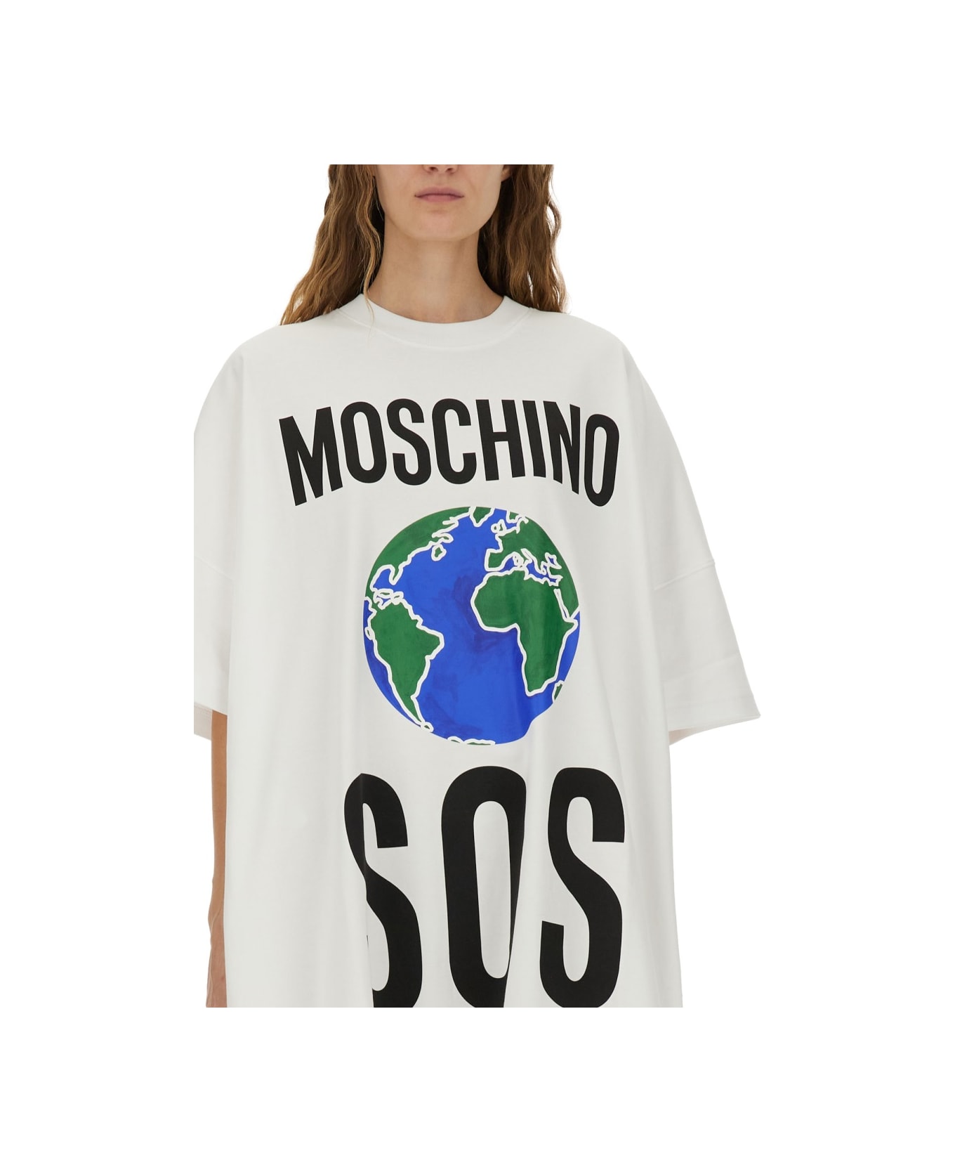 Moschino Cotton Interlock Dress - WHITE
