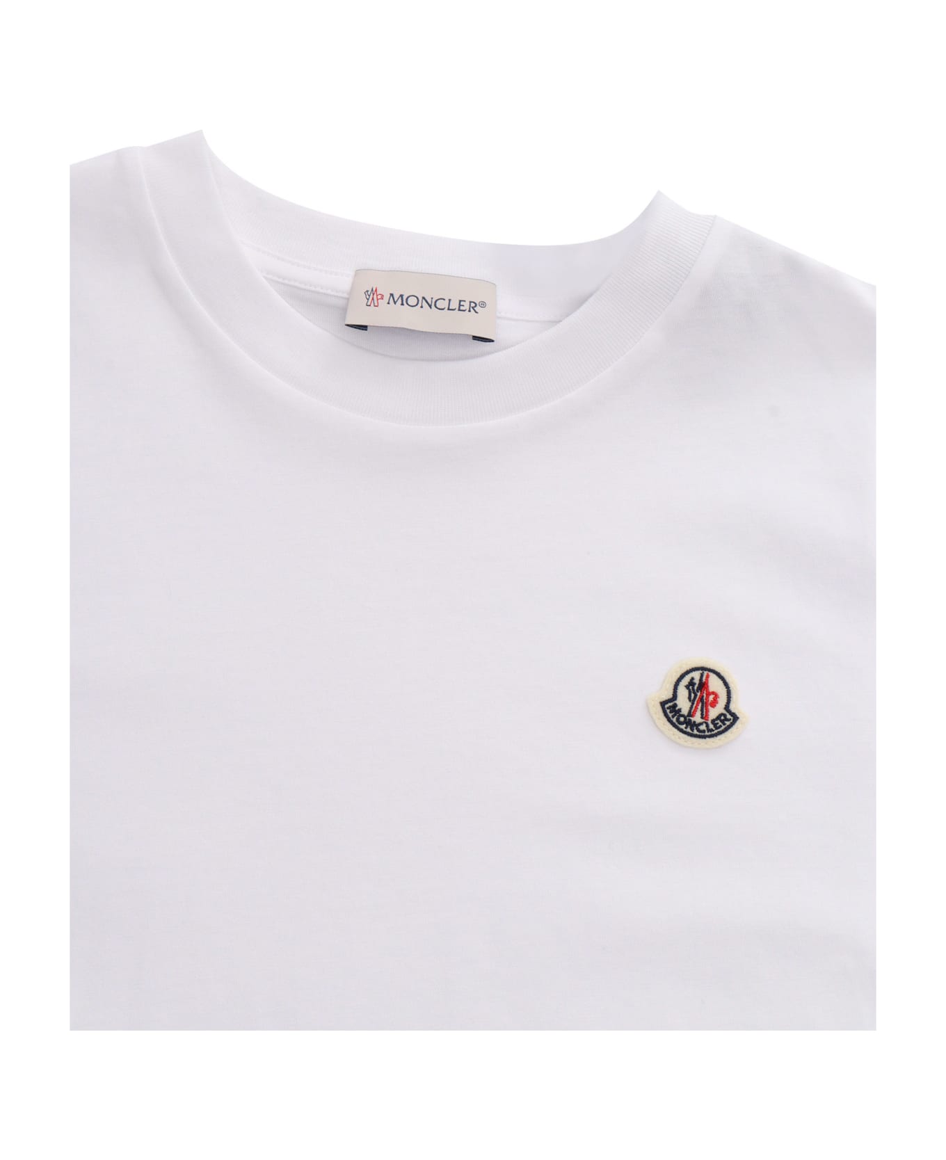 Moncler White T-shirt With Logo - WHITE Tシャツ＆ポロシャツ
