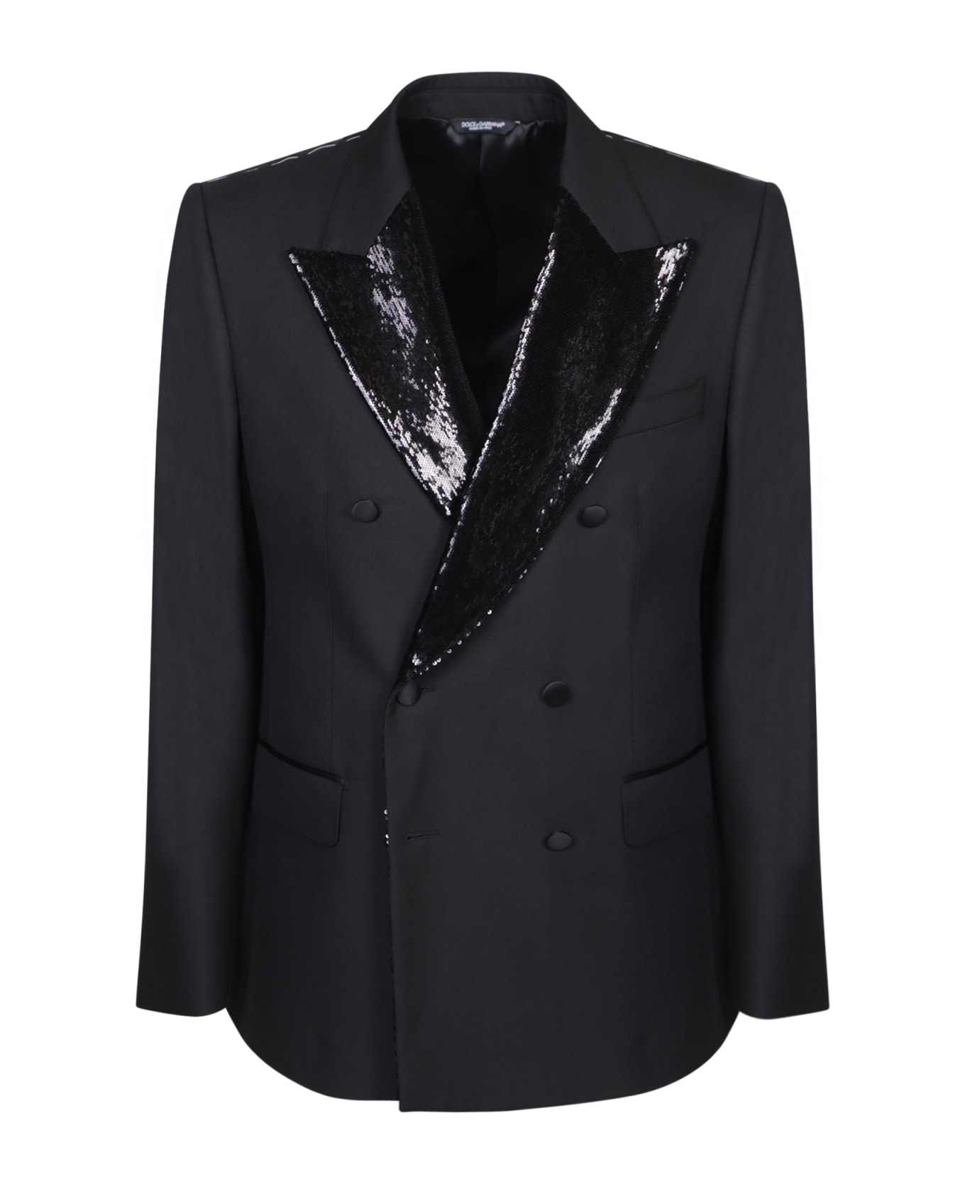 Dolce & Gabbana Sequin Detailed Double-breasted Blazer - Black