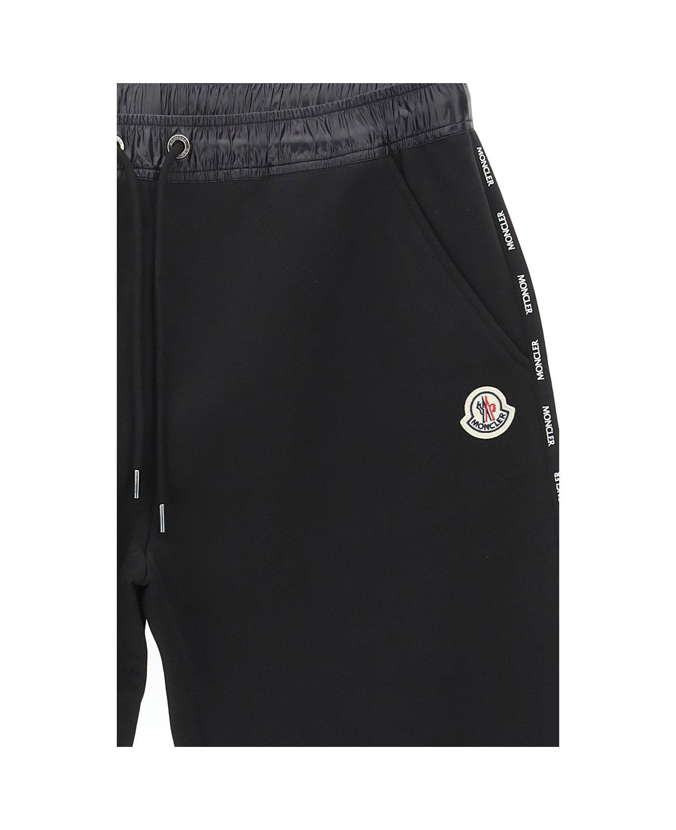 Moncler Logo Trim Drawstring Track Pants - Black ボトムス