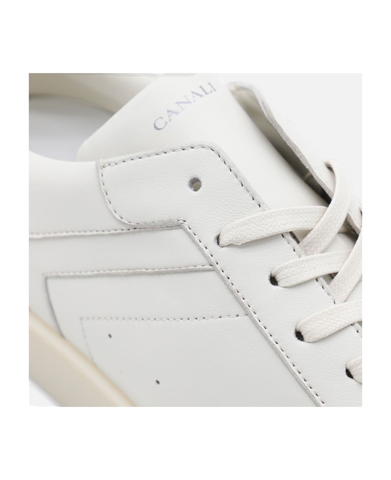 Canali White Leather Sneakers