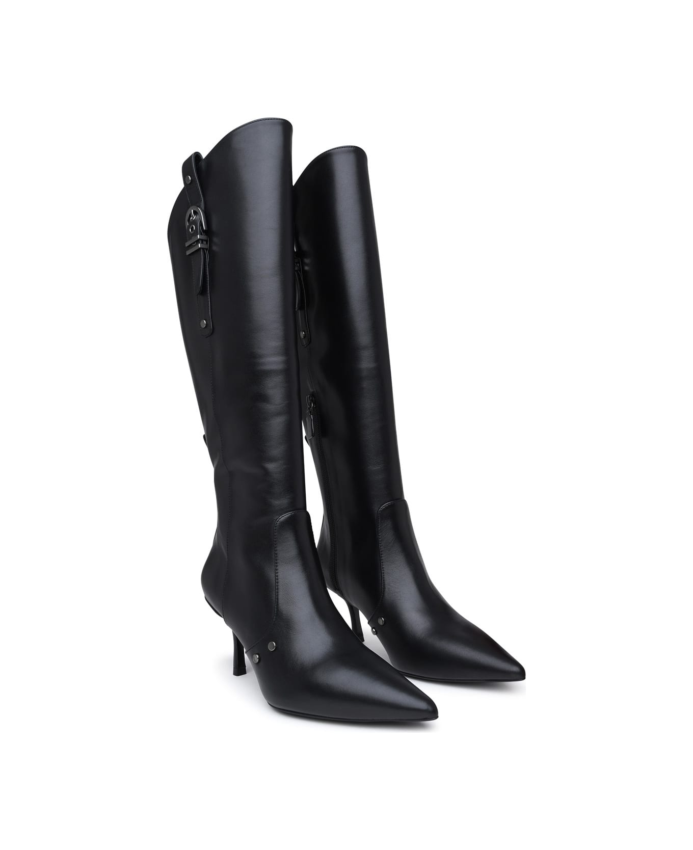Stuart Weitzman Black Leather Maverick Boots - Black