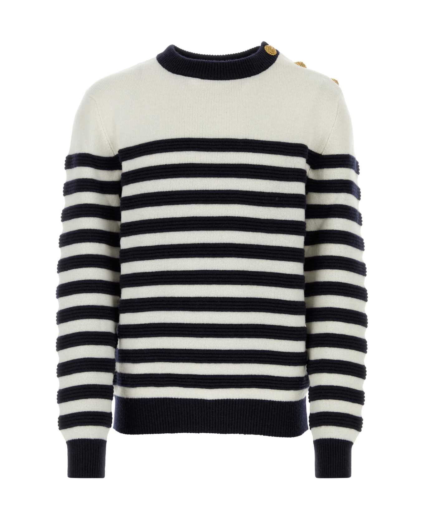 Balmain Embroidered Cashmere Sweater - BLANCMARINE