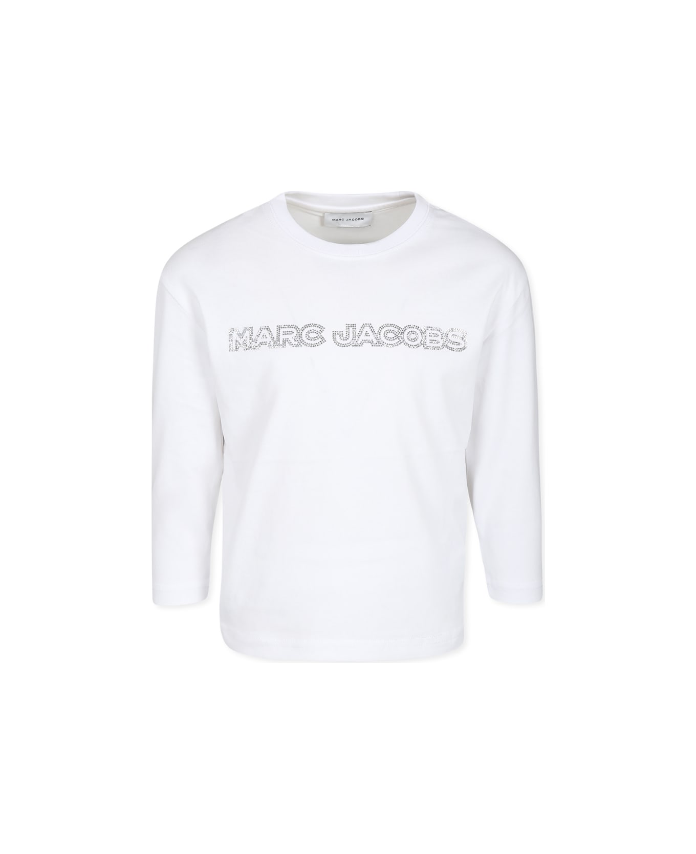 Marc Jacobs White T-shirt For Girl With Logo - Bianco